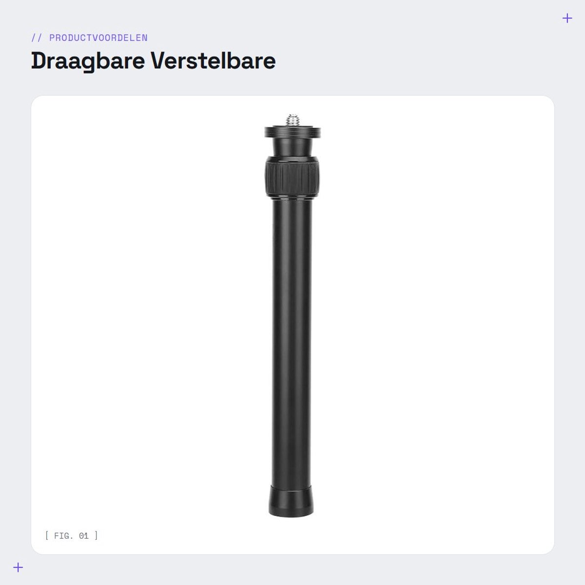 Dailygoods- Camerastatief Lichtgewicht - Verstelbaar 24,5-40 cm - Aluminiumlegering - Corrosiebestendig - Geschikt voor camera's - Veelzijdige schroefverbinding. - Statief