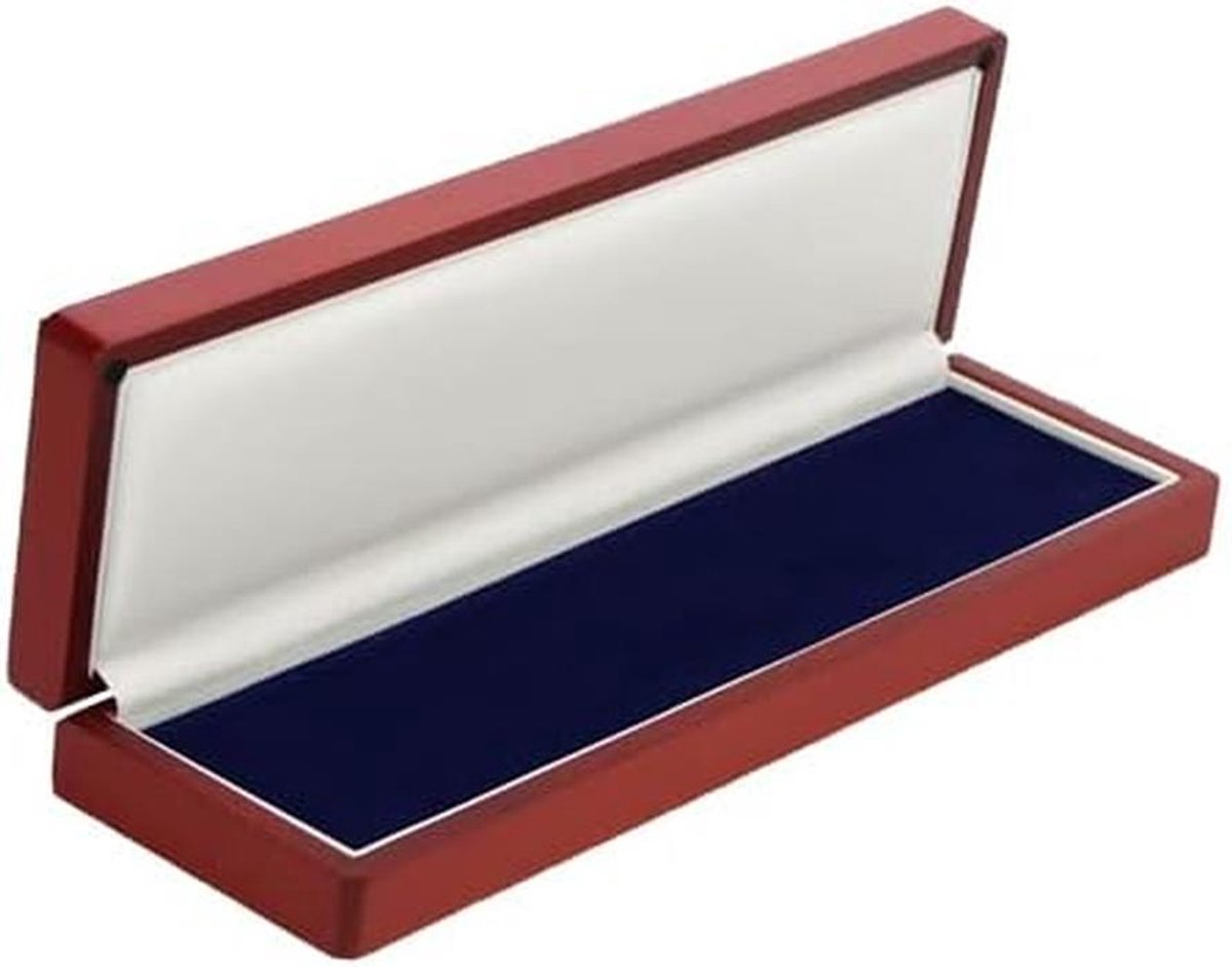 Houten Muntenetui - Verzamelaar Koffer - Munten Opbergen - Luxe Houten Uitvoering - 25 cm Lengte - Mahonie
