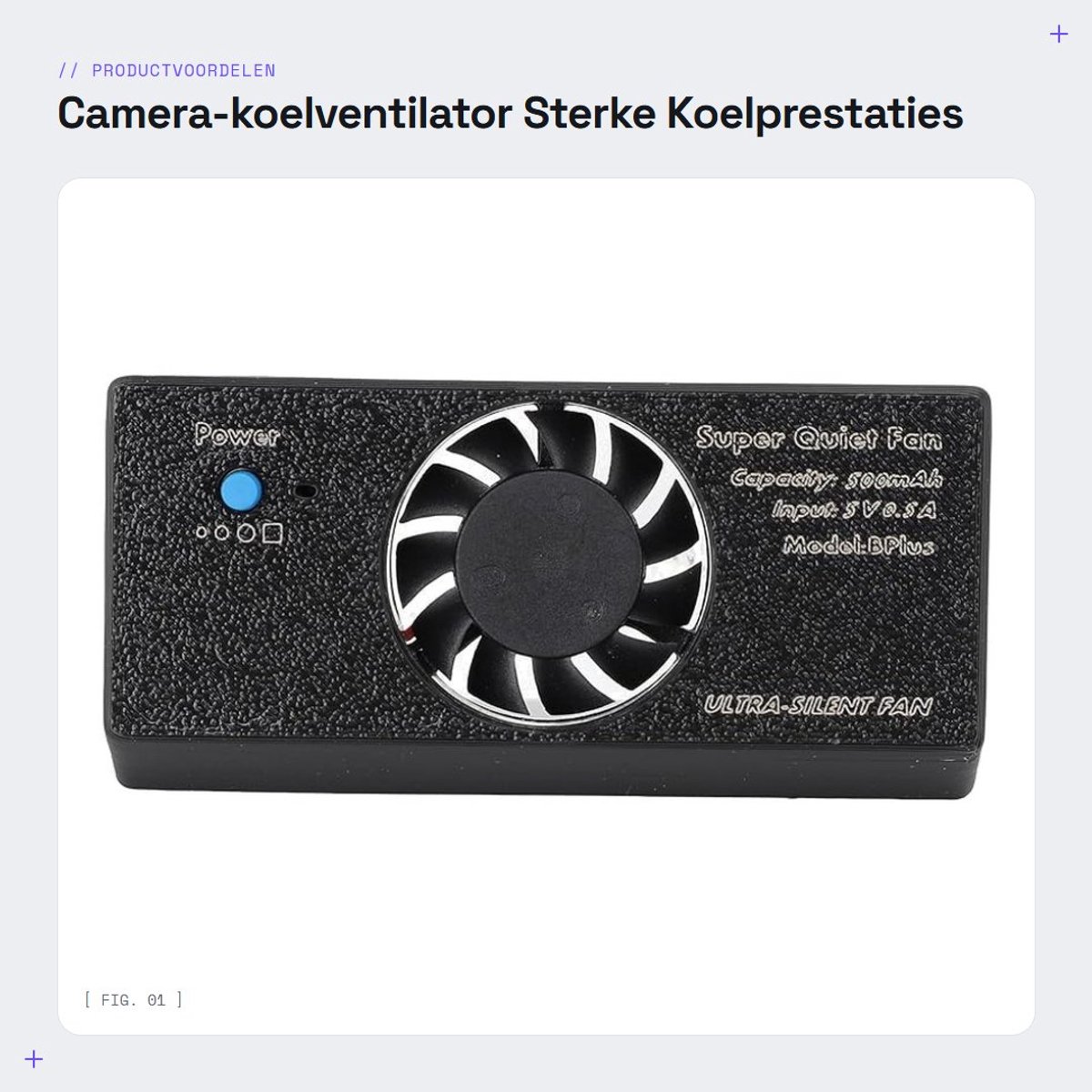 Dailygoods - Camera-koelventilator - Sterke Koelprestaties - Compact - Laag Geluidsniveau - Efficiënte Koeling - Geschikt voor A7M3 A7R4 A7RIII A7III...