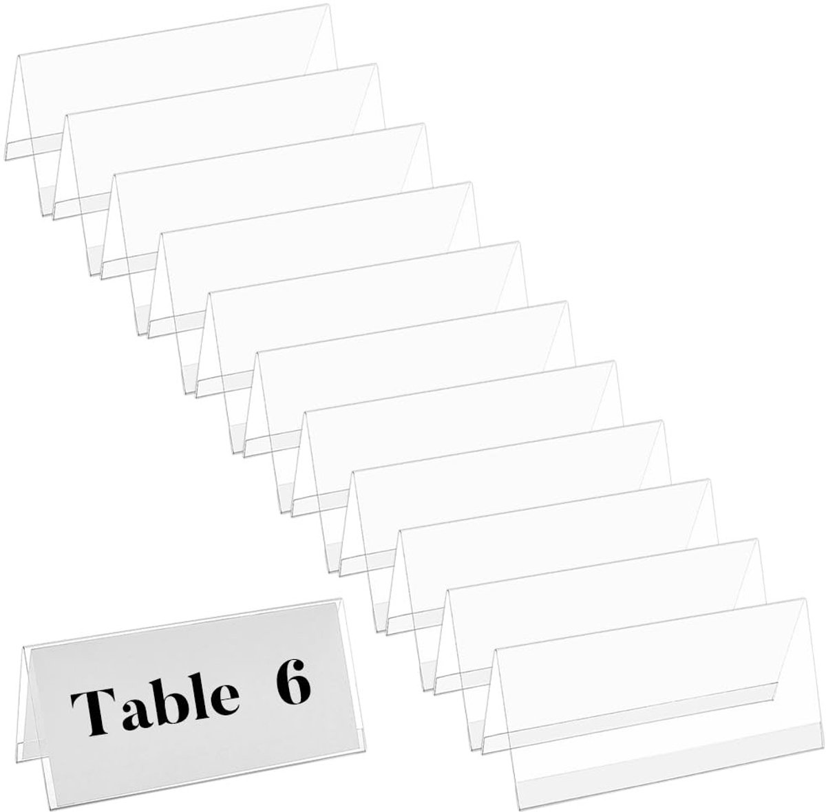 Dailygoods - 12 Stuks Acryl Tafel Naambord V-Vormig - Heldere Naamplaten voor Kantoor en School