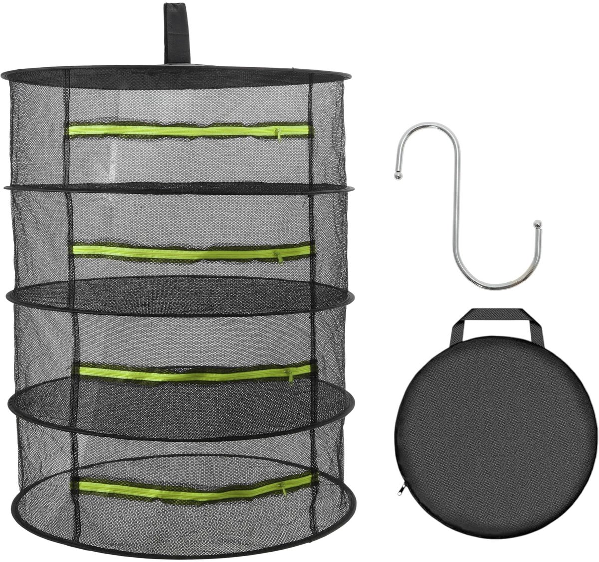 Dailygoods- Kruidendroogrek 4-laags - Opvouwbaar Droognet - Duurzaam Netstof - Voor Kruiden/Bloemen - Ideaal voor Tuinders - Stabiliteit bij Volledige Belasting - Planten Droger