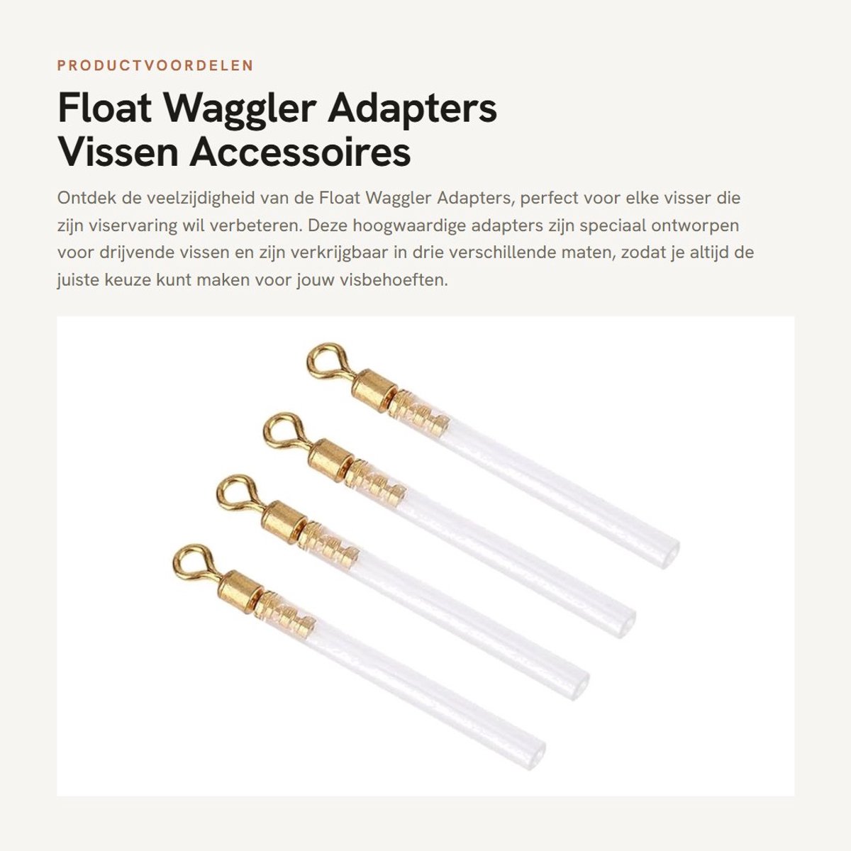 Dailygoods - Float Waggler Adapters - Vissen Accessoires - Ideaal voor Drijvende Vissen - 50 Stuks - Roterende Float Adapters - Geschikt voor Elk Viss...