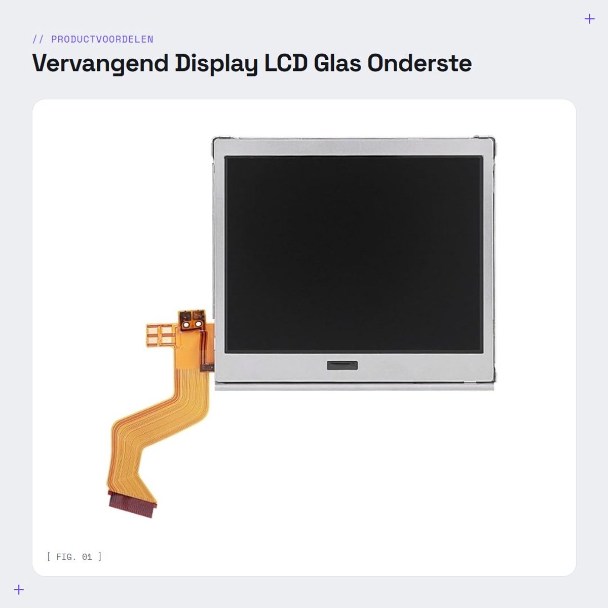 Dailygoods - Vervangend Display - LCD Glas Onderste / Boven Scherm Onderdelen - Compact en Eenvoudig te Installeren - Topkwaliteit
