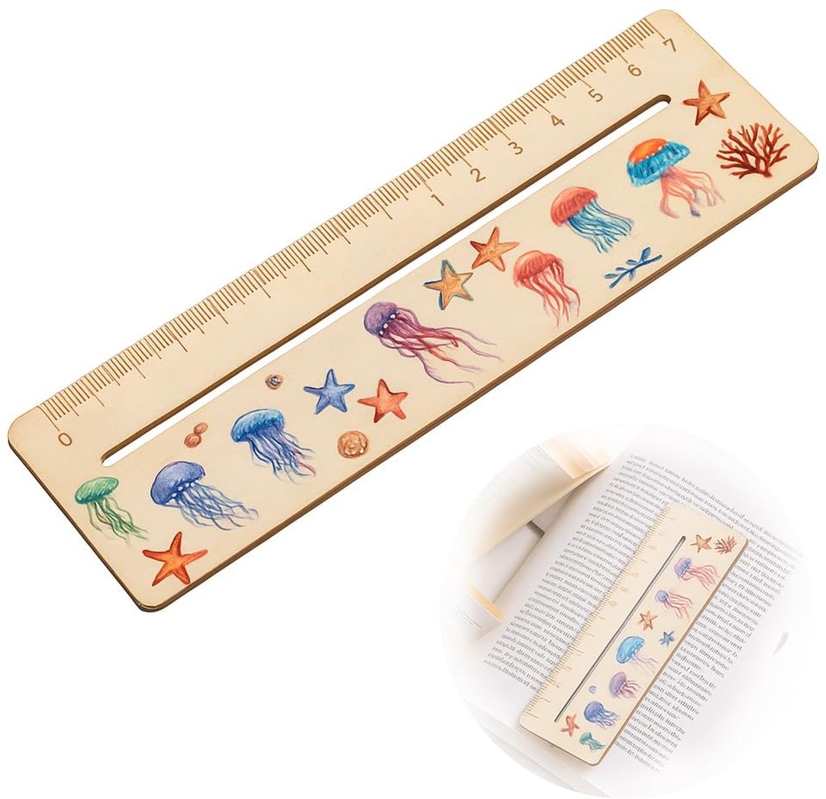 Dailygoods- Leeshulp Gepersonaliseerd - Houten Bladwijzer - Leesliniaal - Cadeau-idee - Schoolkind - Eerste Schooldag