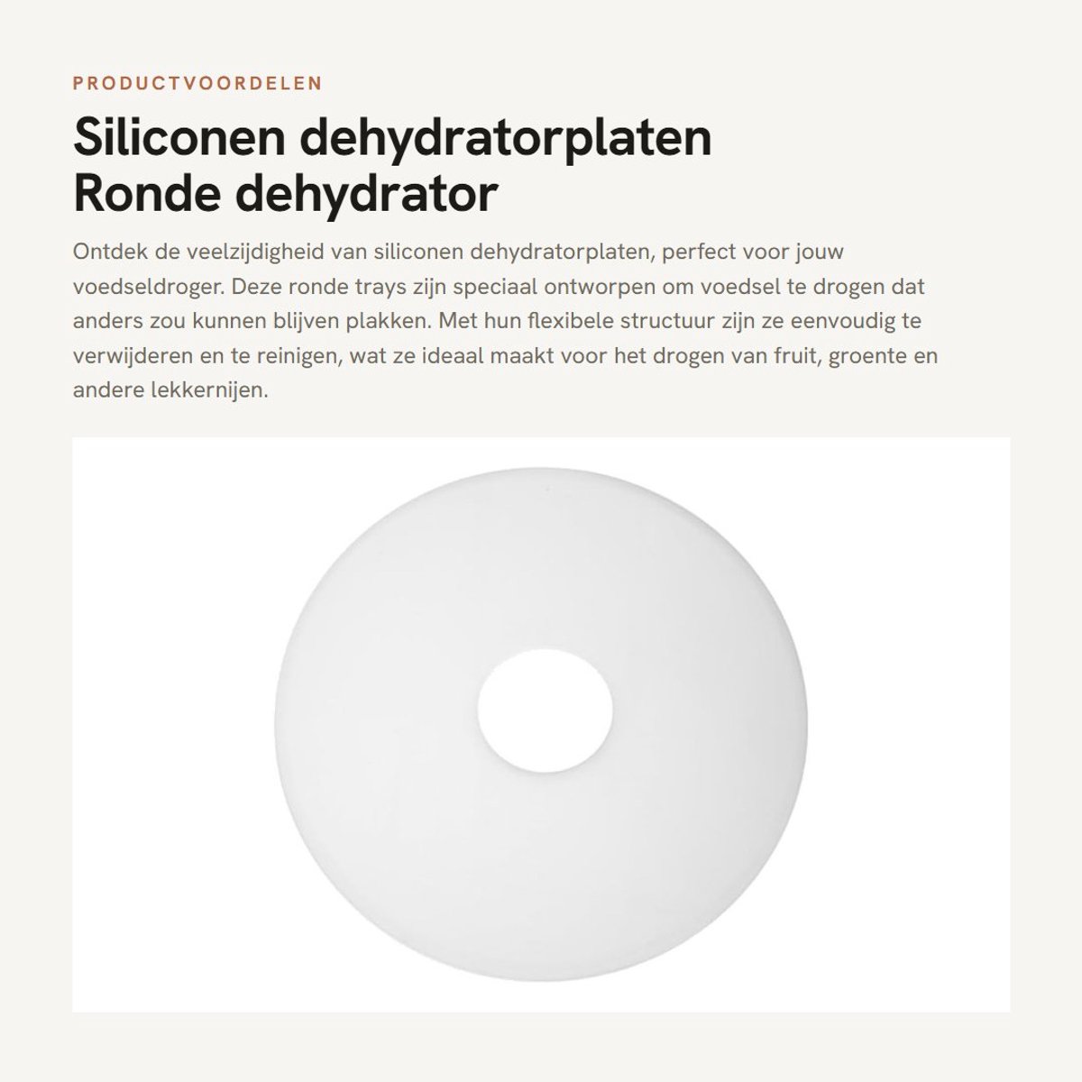 Dailygoods- Dehydratorplaten Antiaanbaklaag - Ronde Siliconen Platen - Flexibel en Herbruikbaar - Geschikt voor Voedsel - Ideaal voor Drogen van Fruit - Dehydratoraccessoires