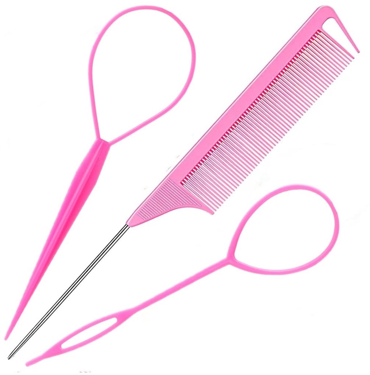 Dailygoods- Haarstylingaccessoireset - 1 Kam - 2 Haarklemmen - Duurzaam Kunststof - Flexibel en Schokbestendig - Voor Vrouwen en Meisjes - Haarkam