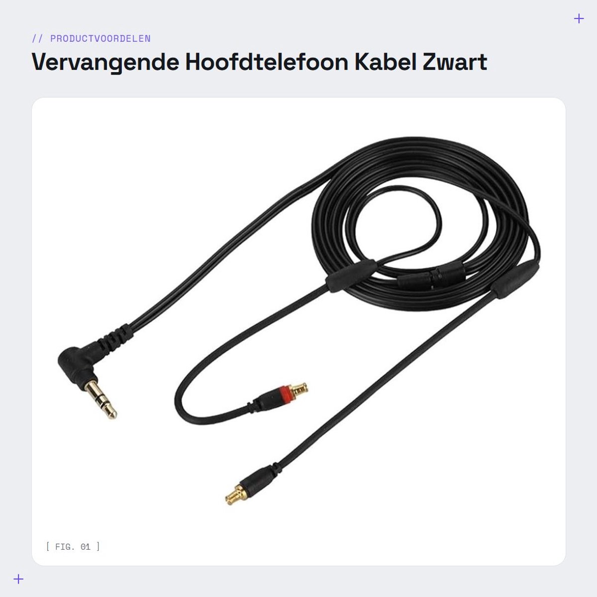 Dailygoods- Hoofdtelefoon Kabel - 3.5mm Goud Geplateerde Plug - Zacht TPE - Duurzaam - Hoge Geluidskwaliteit - Compatibel met Meerdere Apparaten - Headphone Kabel