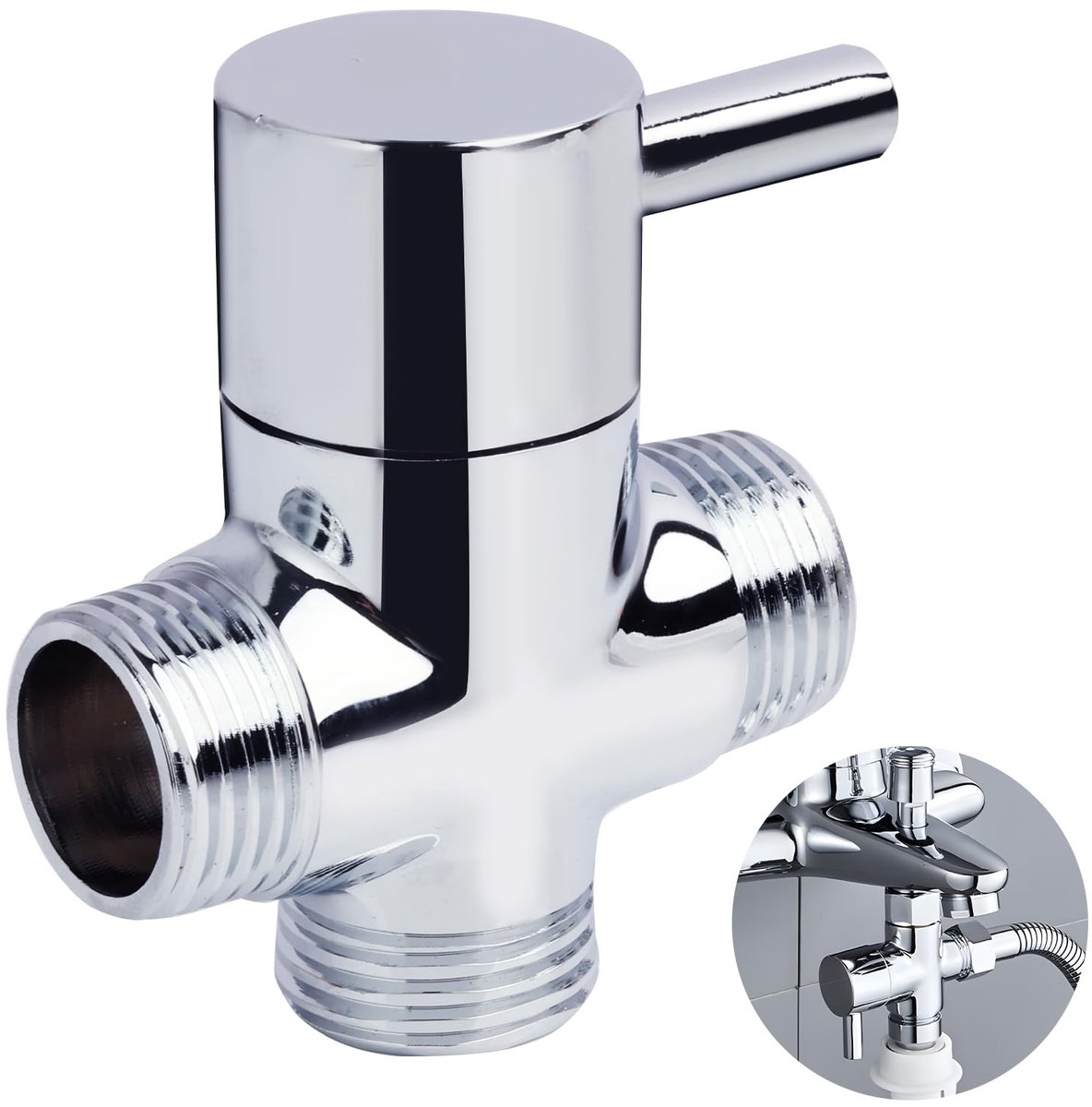 Dailygoods - Massief Messing Doucheomschakelklep 3-Weg T-Adapter