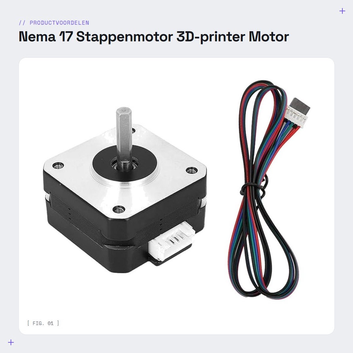 Dailygoods- Stappenmotor 0.7A 12V - Nema 17 - 4-aderige Aansluitkabel - Geschikt Voor 3D-printer - Duurzaam - Hoge Precisie - Motor
