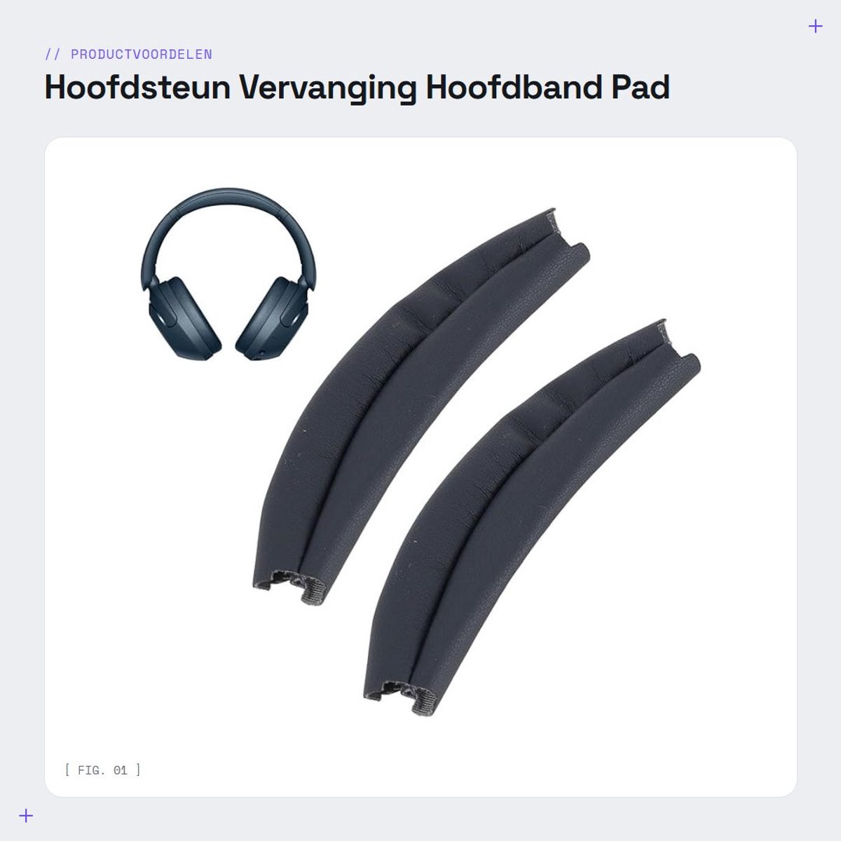 Dailygoods- Hoofdsteun Vervangend Kussen - Eiwitleer - 2 Stuks - Verbeterd Comfort - Zelf Te Installeren - Geschikt voor WH-XB910N - Hoofdtelefoon
