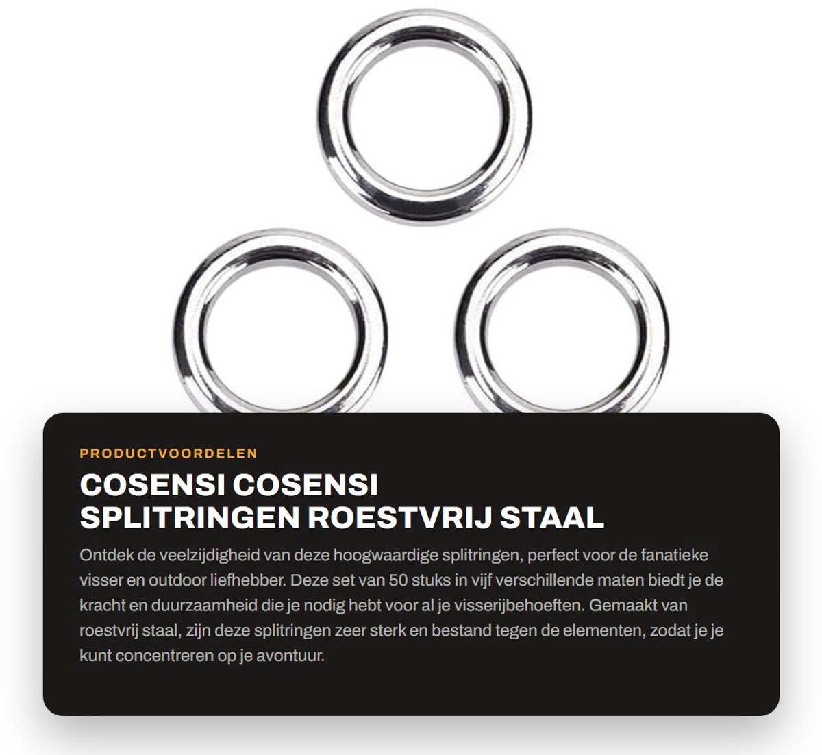 Dailygoods- Splitringen 50 Stuks - Roestvrij Staal - Zeer Sterk - Kettingverbinder - Outdoor Vissen - Corrosiebestendig - Hengelringen