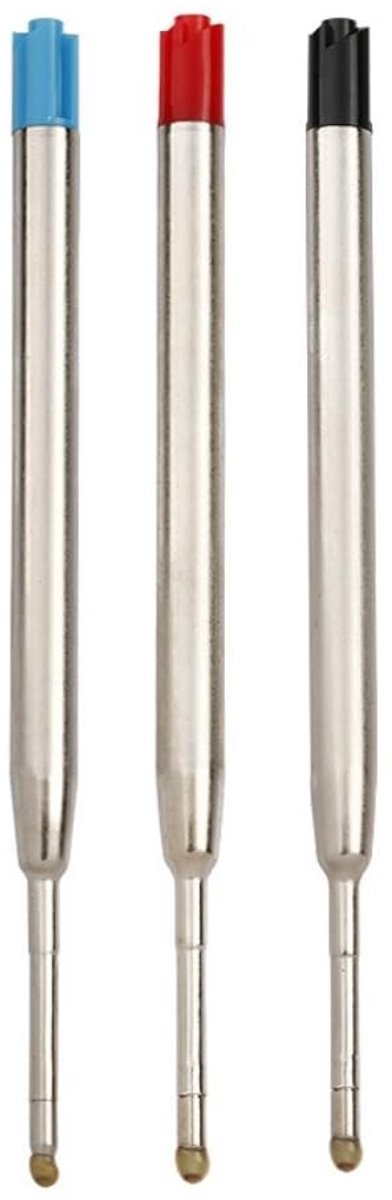 Dailygoods- Balpenvullingen 4 inch - 30 Stuks - Zwart/Rood/Blauw - 1 mm Medium Tip - Waterdicht - Sneldrogend - Inktvullingen