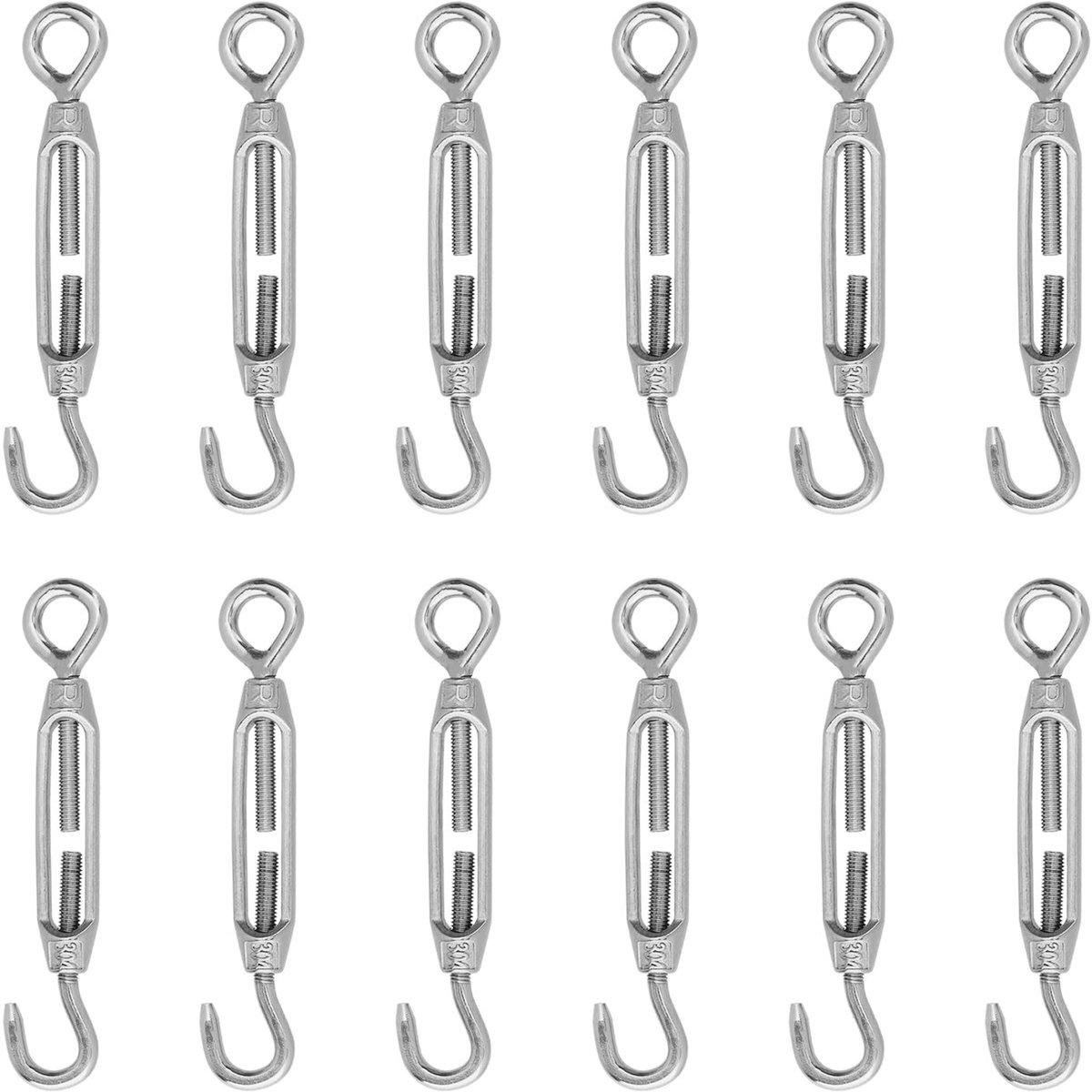 Dailygoods- Draadspanner Roestvrij Staal - Spanslot/Oogje - Draadspanner voor Touwen/Kettingen - Voor Binnen/Buiten - Sterk en Veilig - Geschikt voor Waslijnen