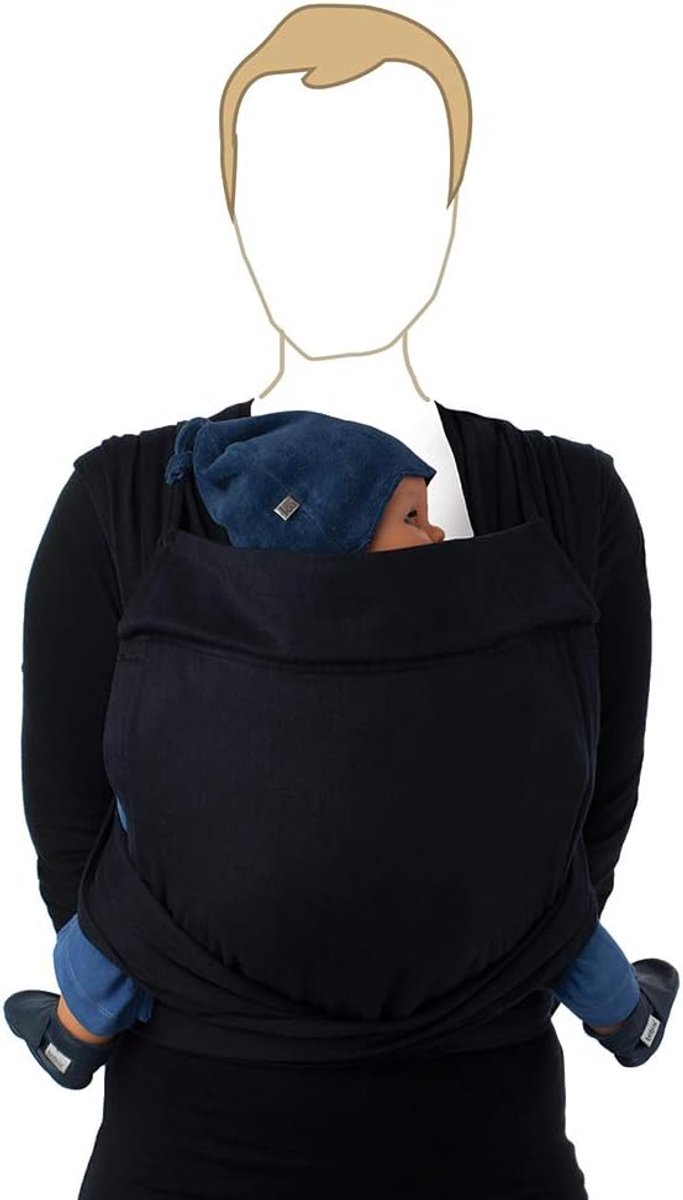 Draagdoek - Baby drager - Baby dragen - Biologisch katoen - 450 x 420 cm - Zwart