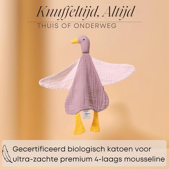 Baby Knuffeldoek - Slapen Knuffel - Baby Comfort - 100% Biologisch Katoen - 40 x 40 cm - Zacht Roze — afbeelding 4