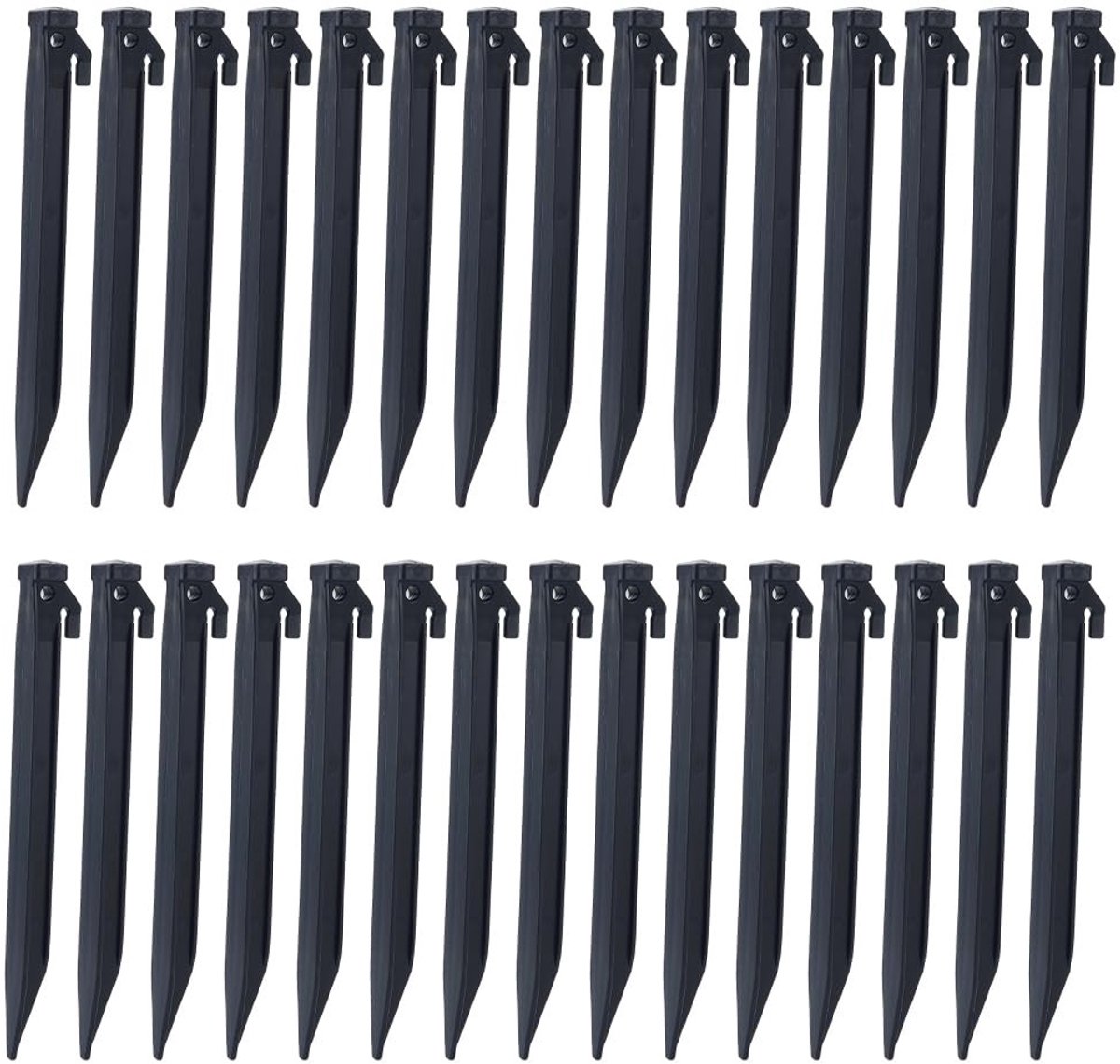 Dailygoods- Tent Haringen 30 Stuks - 20 cm Plastic - Opblaasbare Inzet - Camping/Strand - Tuin - Buitendecor - Stabiele Prestaties - Grondpennen