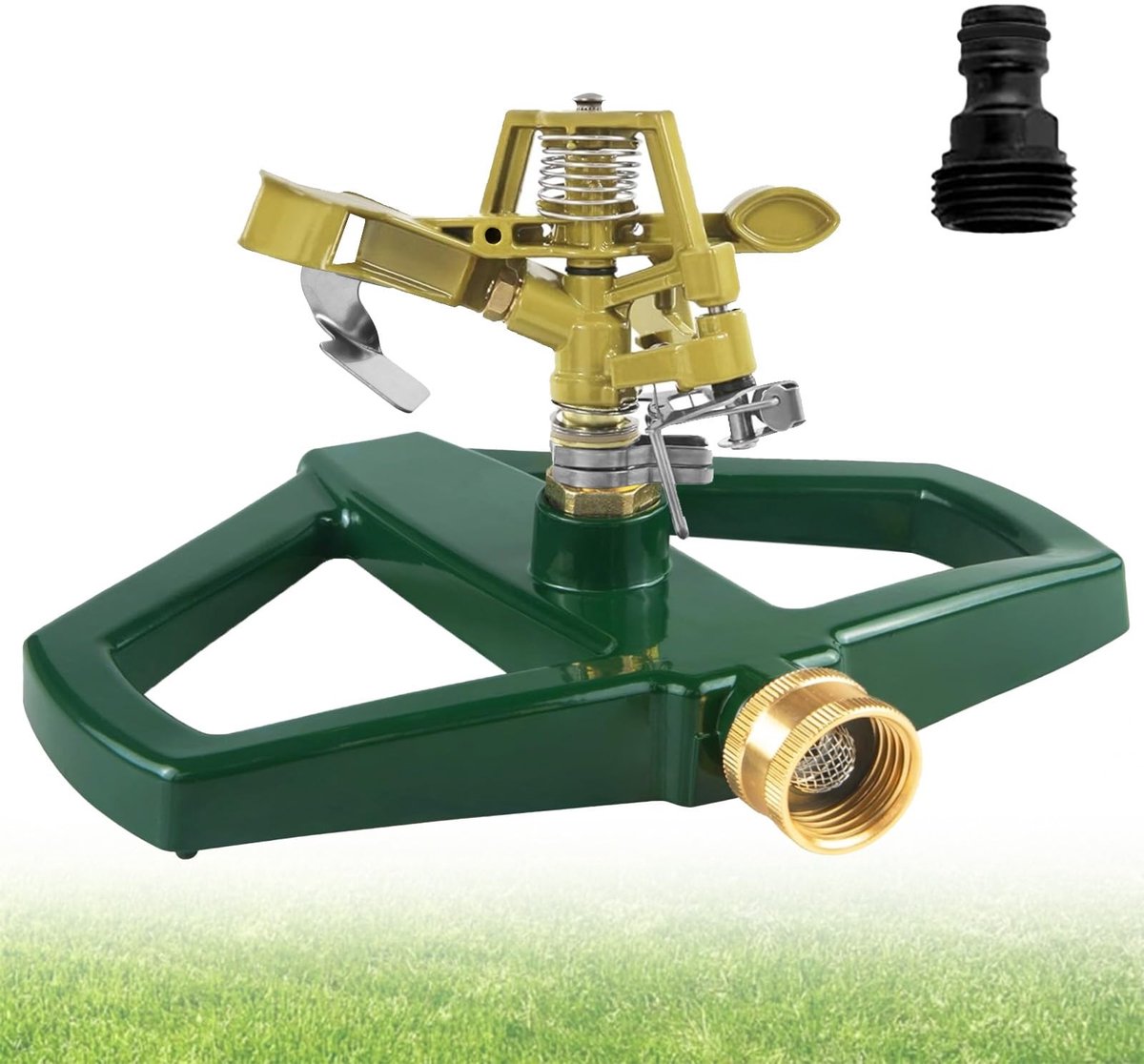 Dailygoods- Gazonsproeier 360 Graden Roterend - Metalen Sokkel - Tuinirrigatie - Pulssproeier - Impulssproeier - Duurzaam Gegoten Zink - Sprinkler