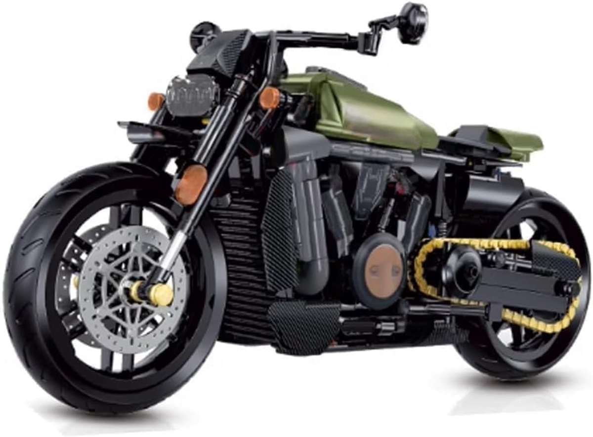 Bouwblokken Motor - Modelbouw Set - Creatief Bouwen - Realistische Details - 33 cm Lengte - Zwart