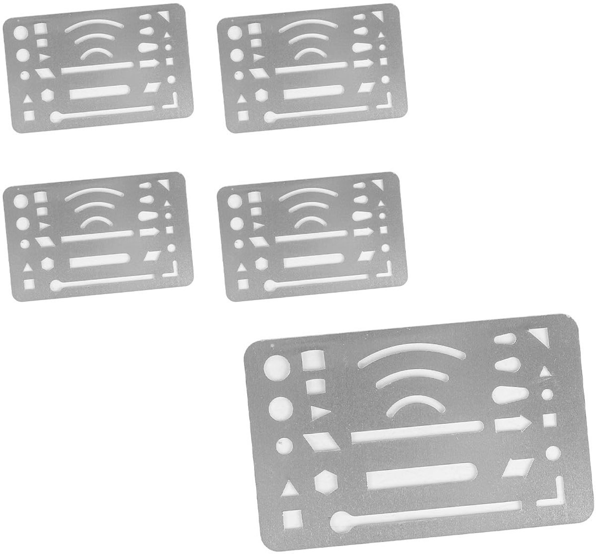 Dailygoods- Sjabloon Erasing Shield - Roestvrijstalen Liniaal - Gumgereedschap - Nauwkeurige Kunstprojecten - Compact Formaat - Veelzijdig Hulpmiddel - Tekenhulpmiddel