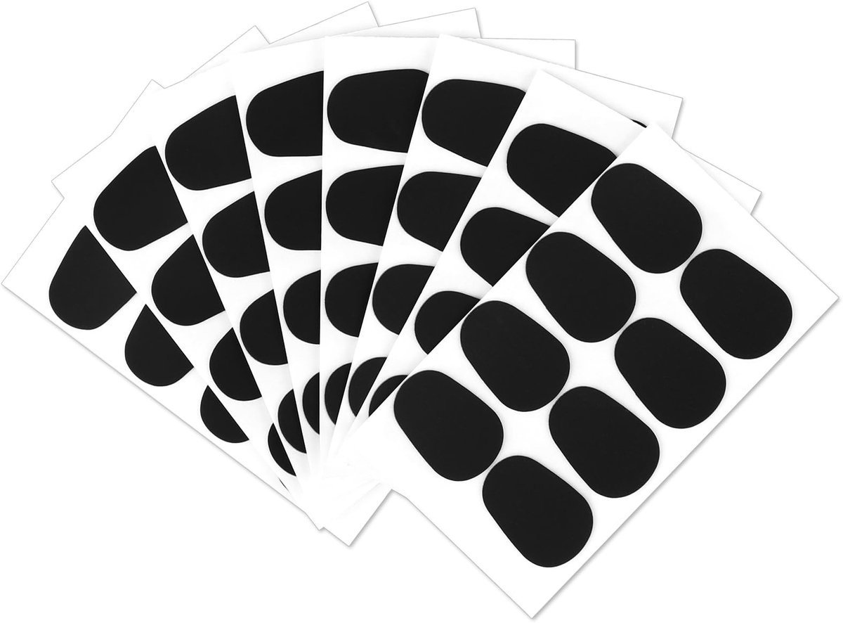 Dailygoods - Saxofoon mondstukpads - Rubber mondstukpleisters - Zwart - Zelfklevende patches - Geschikt voor saxofonisten - 64 stuks