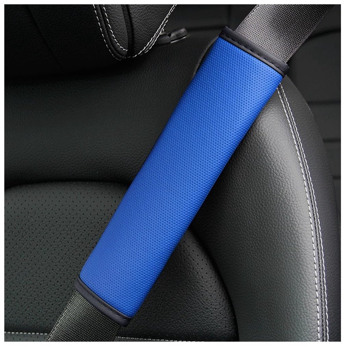 Dailygoods- Gordelkussen 2 Stuks - Zacht Comfort - Schouderkussen - Bescherming Veiligheidsgordel - Universeel - Leer - 6,5 x 23 cm - Veiligheidsgordelbescherming