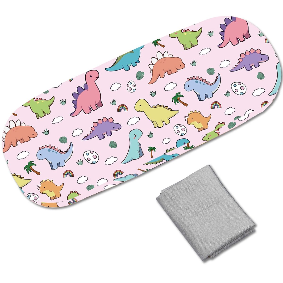 Dailygoods - Harde Lederen Zonnebriletui met Dinosaurus Motief - Draagbare Clamshell Beschermhoes