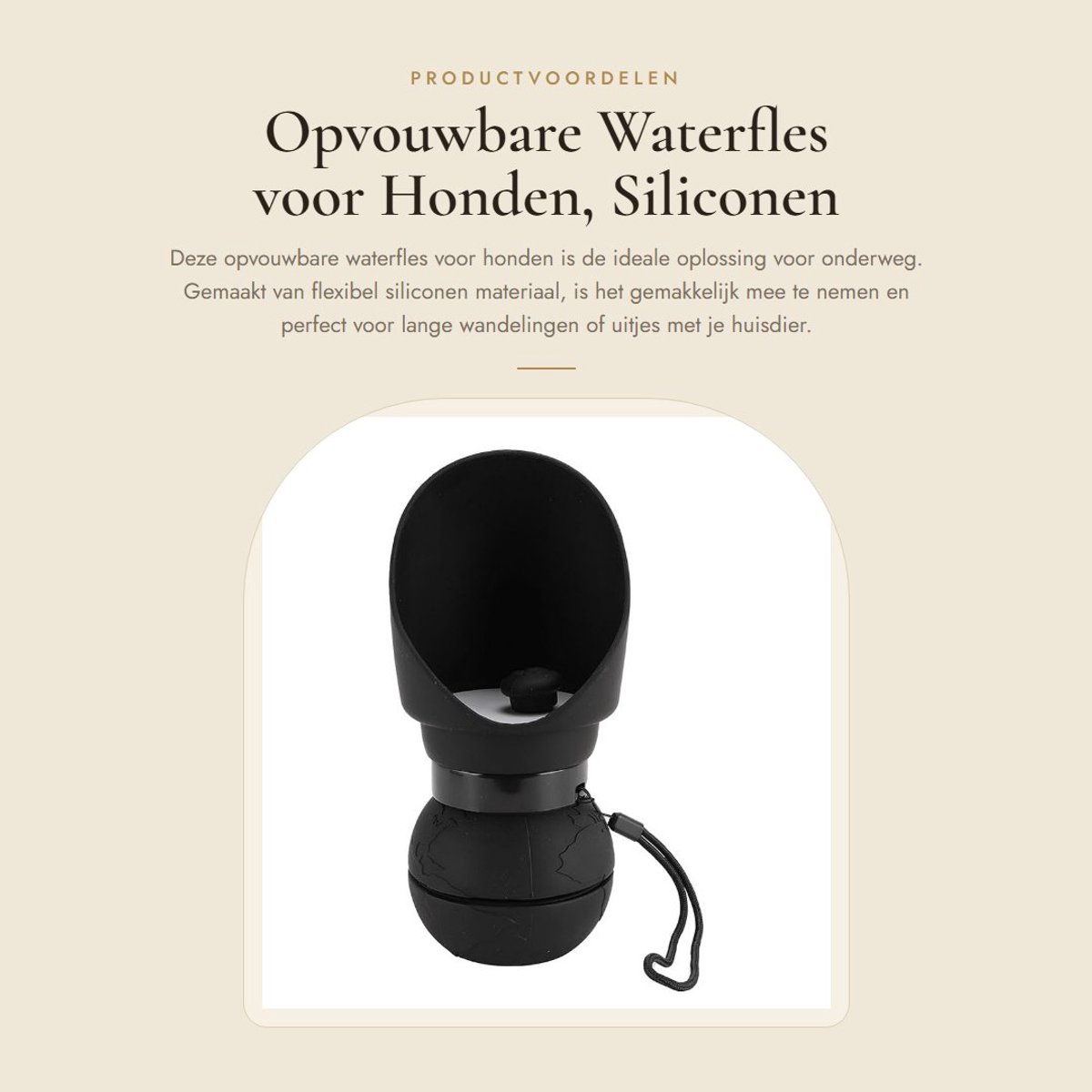 Dailygoods- Waterfles Draagbaar - Hondenwaterfles - Opvouwbare Waterbak - Siliconen - Lichtgewicht - Flexibel Ontwerp