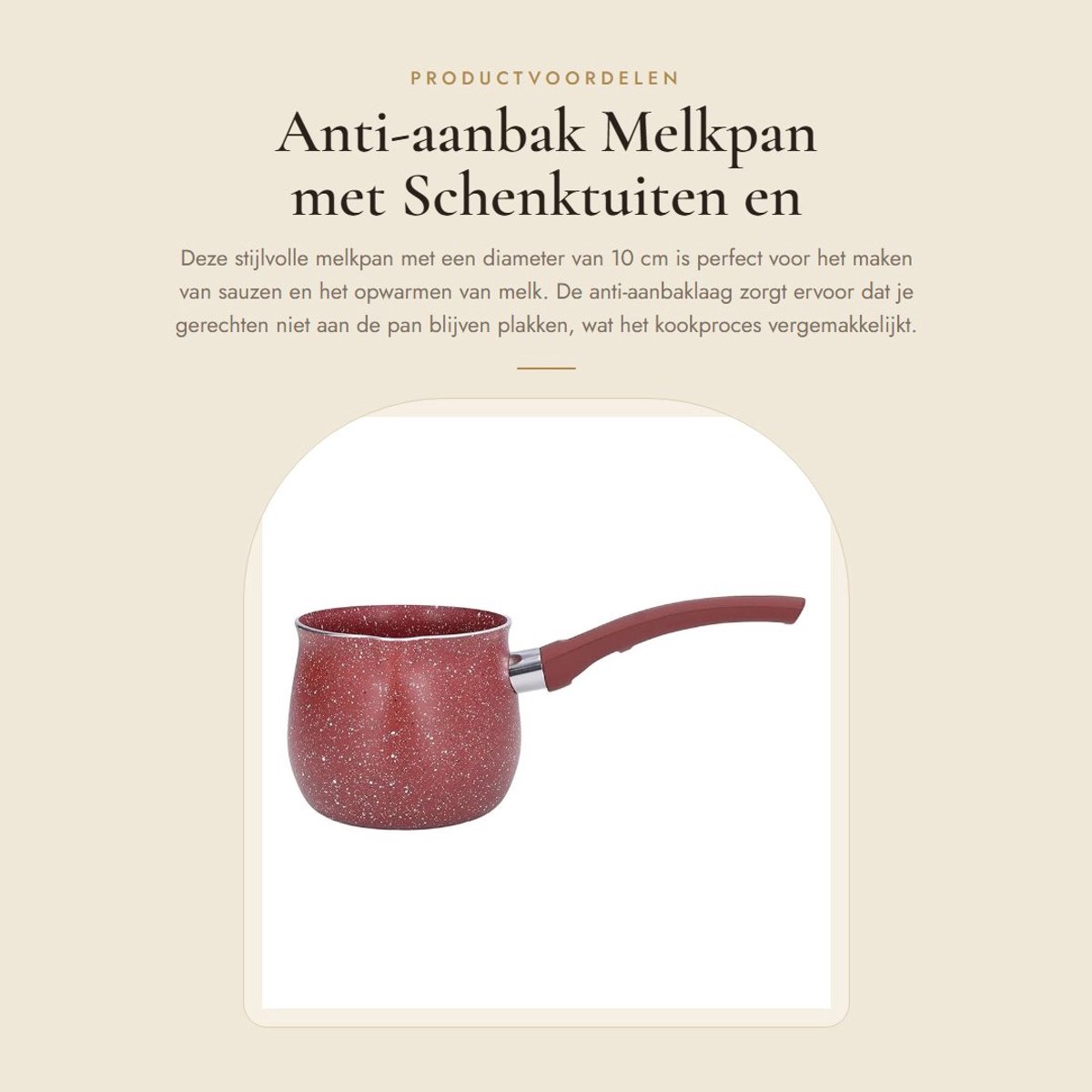 Dailygoods- Melkpan 10 cm - Antiaanbak - Sauspan - Aluminiumlegering - Enkel Handvat - Drie Porties - Lichtgewicht 196g - Sauzenpan