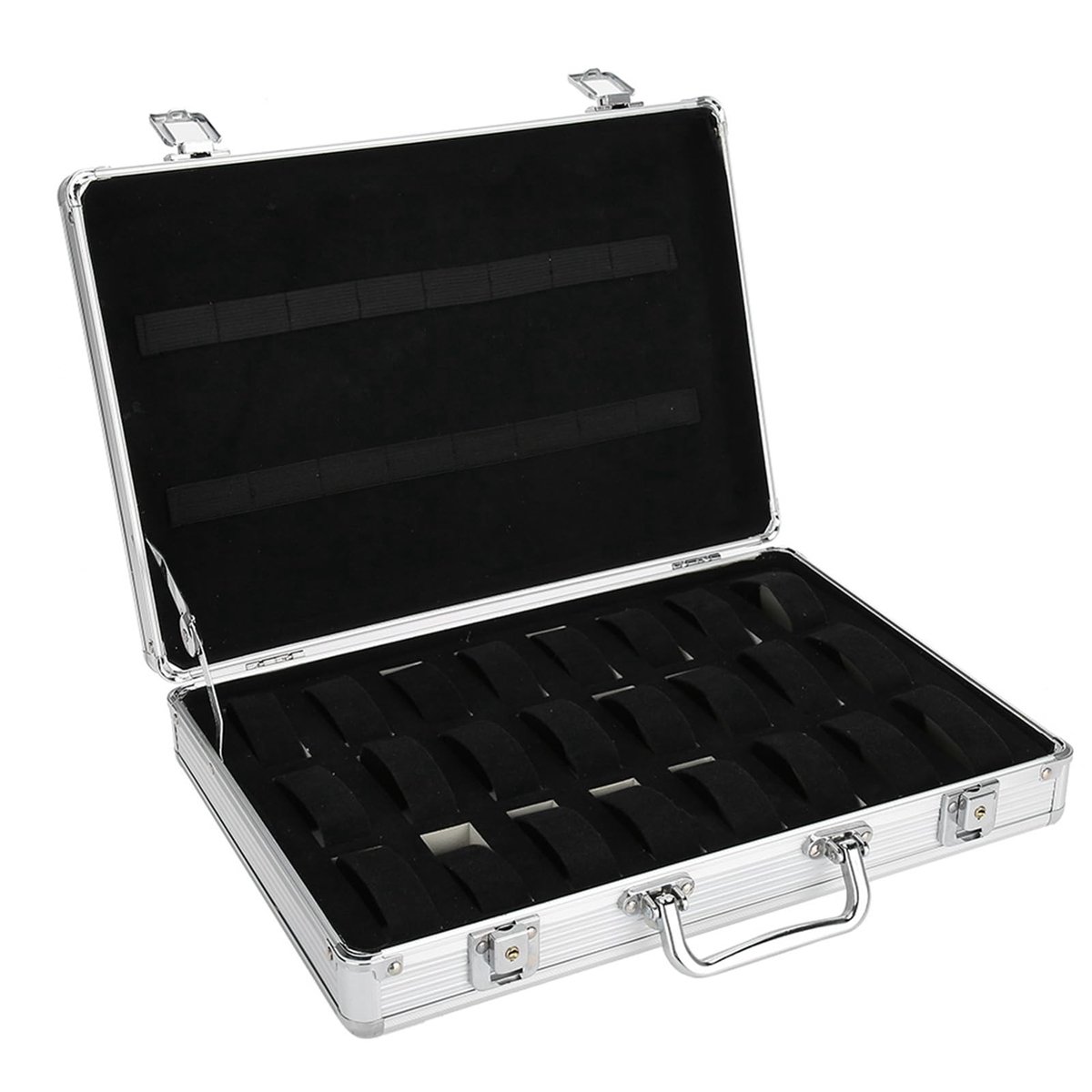 Dailygoods- Horlogeopslag 24 Slots - Horlogedoos - Aluminium Koffer - Luxe Heren/Dames - Elegant Slot - Hoogwaardige Materialen