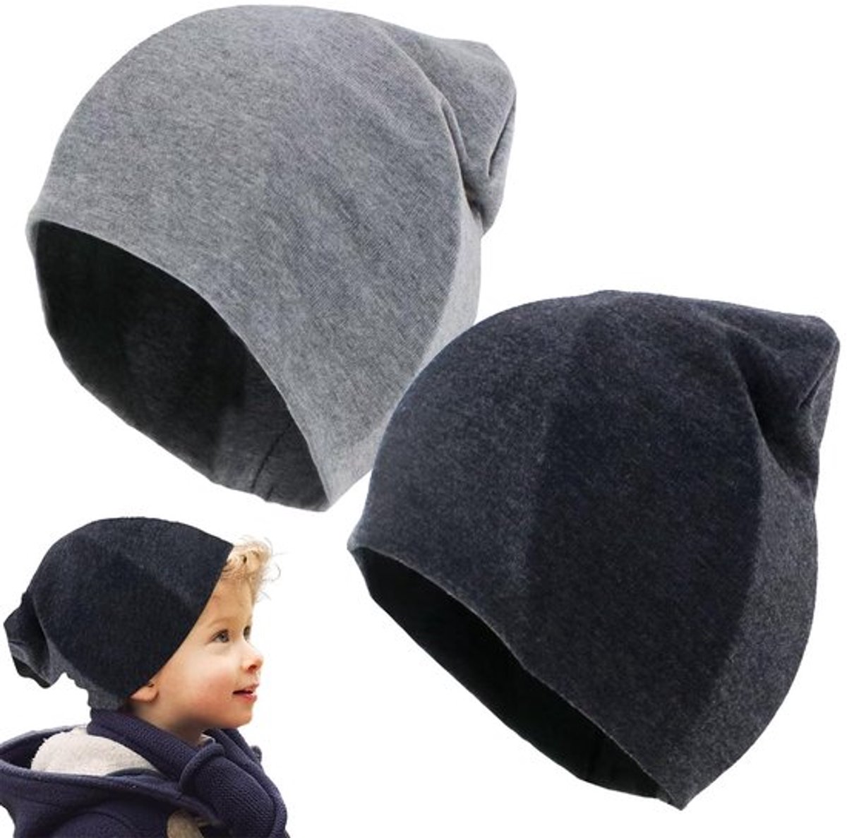 Allecto - Baby Beanie Set - Wintermutsen voor Kinderen - Zacht Katoen