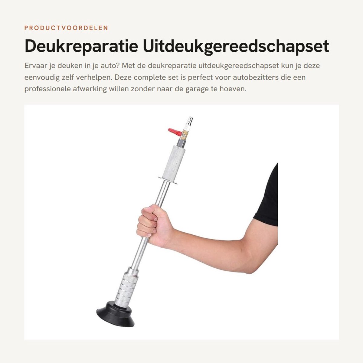 Dailygoods- Uitdeukgereedschapset Zware Trekhamer - Pneumatische Deuktrekker - Auto Body Zuignap - Glijhamer - Schuifhamer - Duurzaam Staal