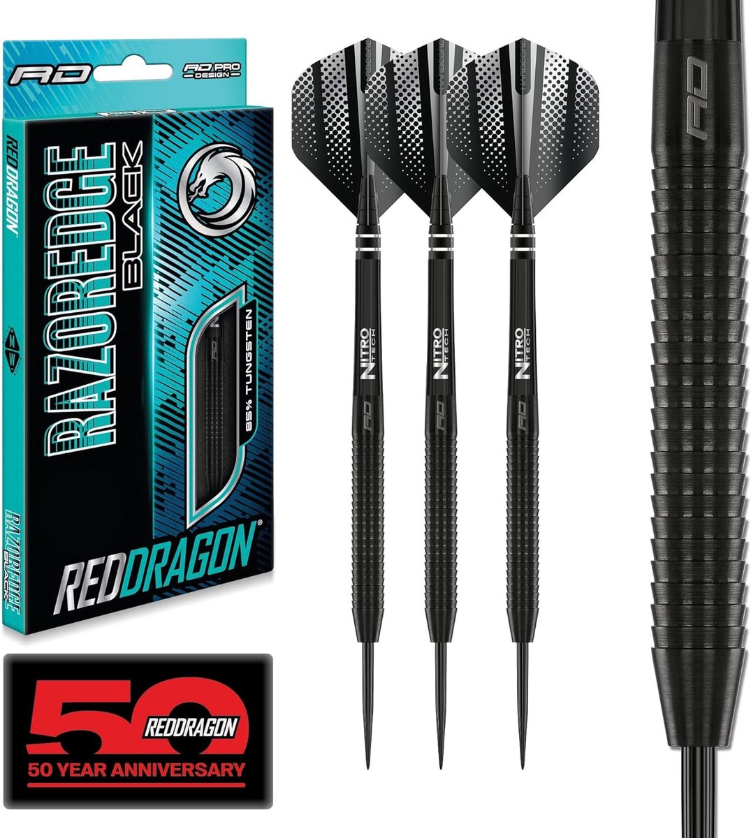 Professionele Dartpijlen - Tungsten Darts - Precisie Werpen - Razoredge Grip Technologie - 26 Gram - Zwart