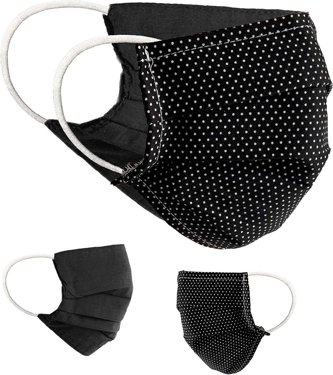 Gezichtsmaskers Set - Omkeerbaar Masker - Dagelijks Gebruik - Verstelbare Oorbanden - 2 Stuks - Zwart