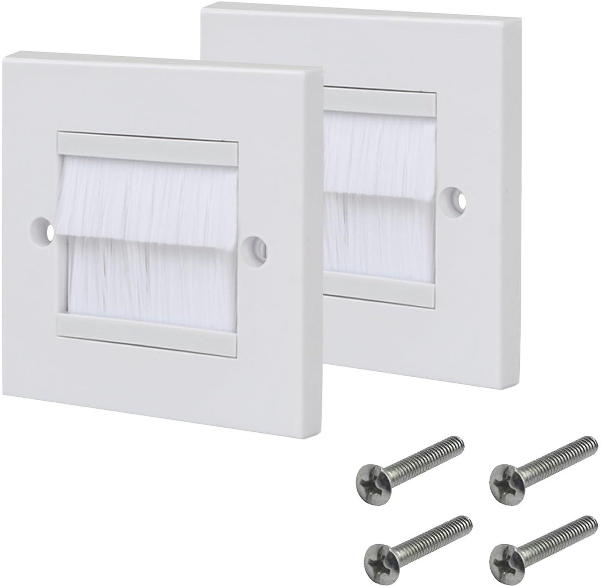 Dailygoods- Kabeldoorvoerplaten met borstels - Kabeldoorvoer 60mm - Stofbescherming - Duurzaam - Eenvoudig te installeren - Geschikt voor multimedia kabels