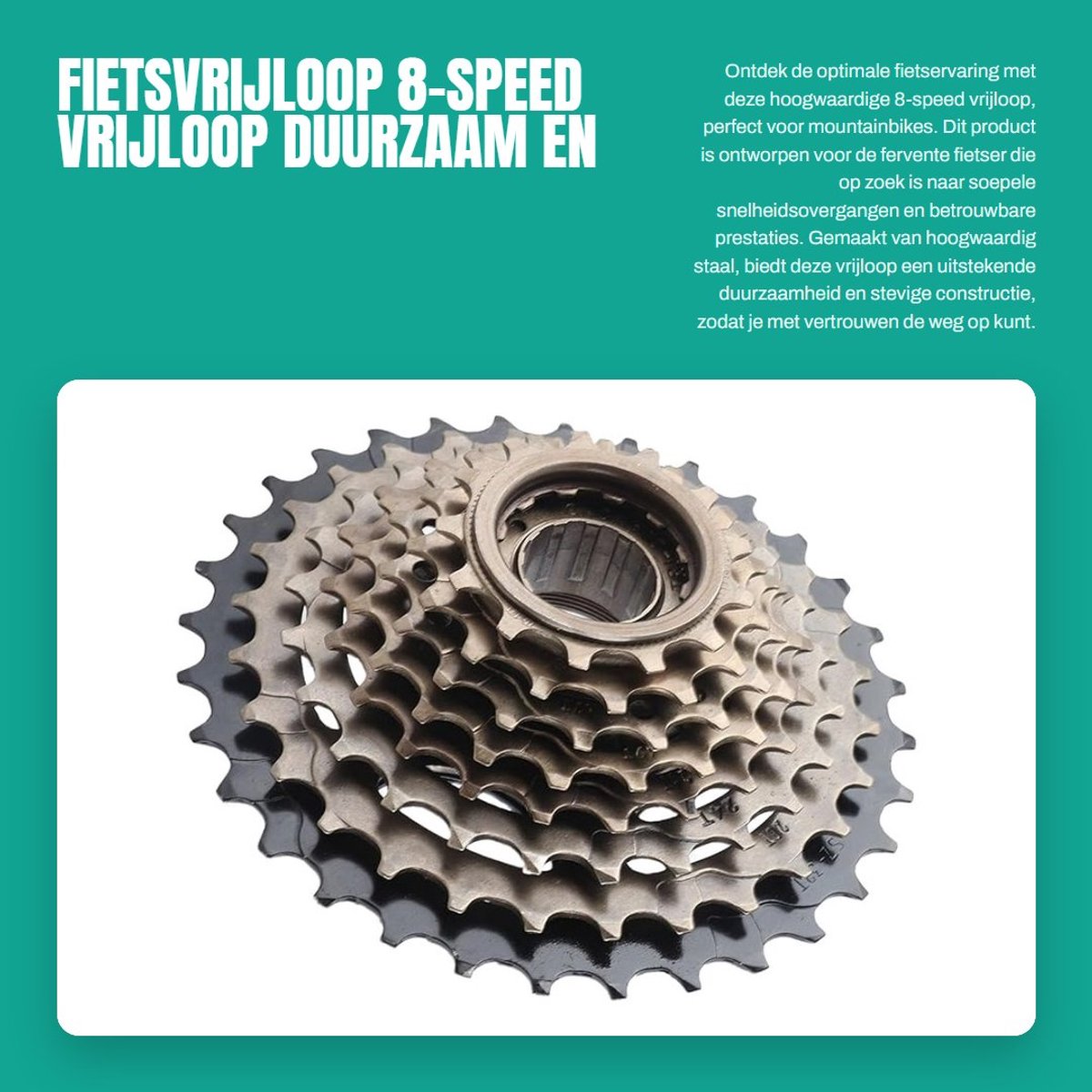 Dailygoods- Fietsvrijloop 8-speed - Schroefdraadvrijloop 13-32T - Mountainbike/Vouwfiets - Hoogwaardig Staal - Slijtvast/Robuust - Eenvoudige Installatie - Fietsversnelling