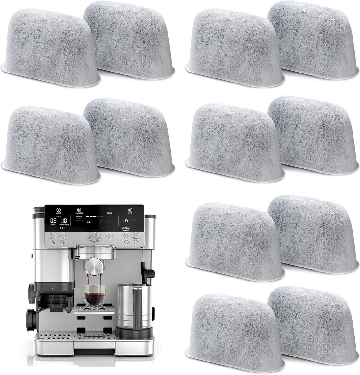 Dailygoods- Waterfilter 12 stuks - Waterfilter Inzetstukken - Koffiefilterhouder - Koffiemachine Accessoires - Verbeterde Koffiesmaak - Eenvoudige Installatie - Koffiefilter