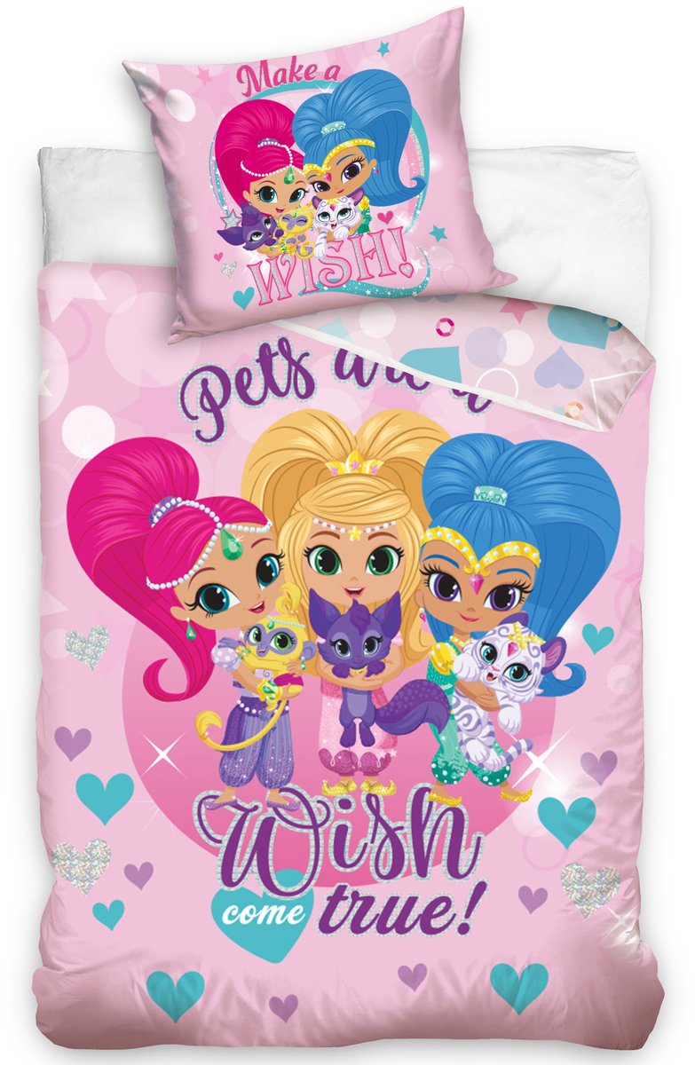 Shimmer & Shine Dekbedovertrek Wish - Eenpersoons - 140 x 200 cm - Katoen