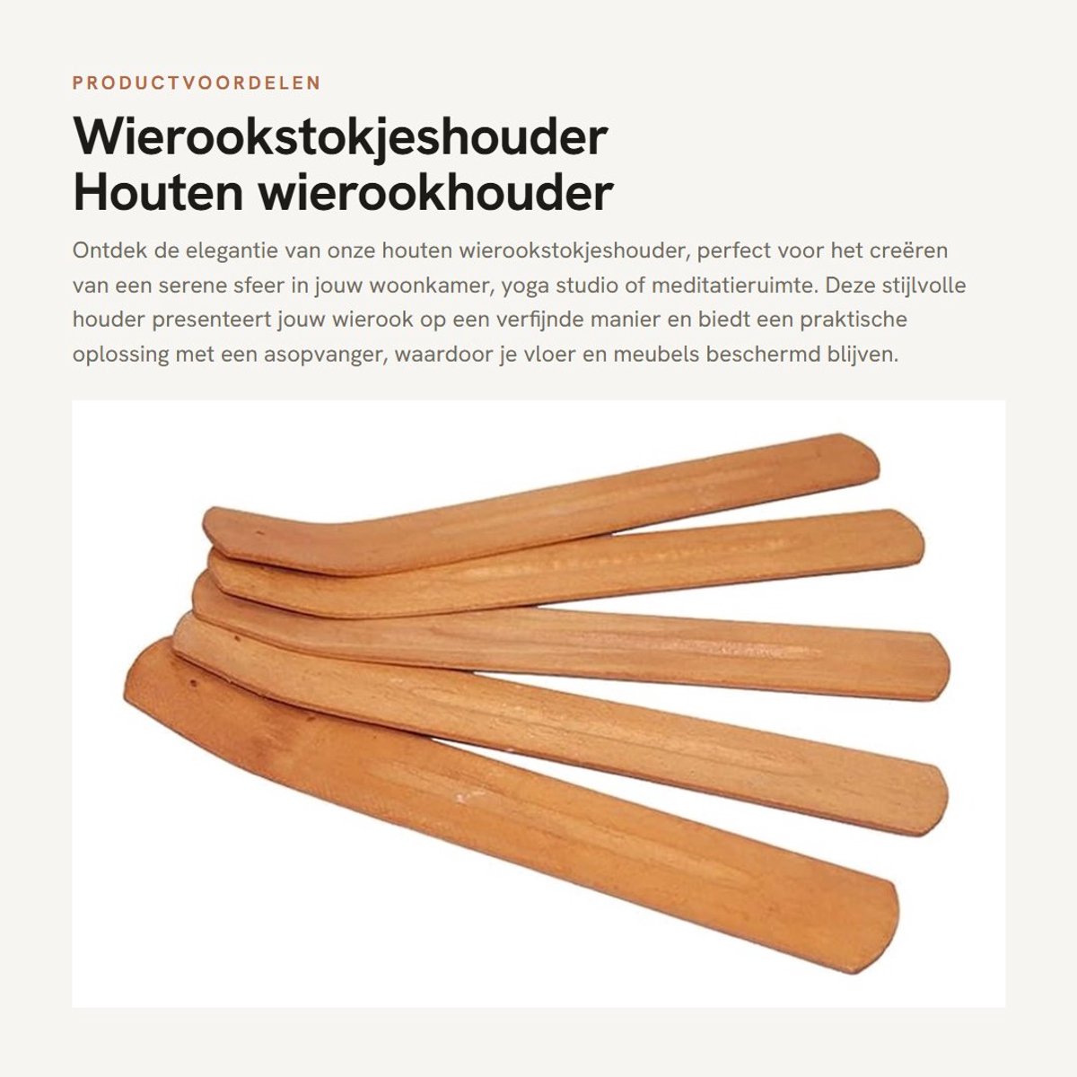 Dailygoods- Wierookstokjeshouder Houten - Wierookbrander met Asopvanger - 5-delig - Voor Woonkamer/Yoga/Meditatieruimte - Hoogwaardig Grenenhout - Eenvoudig/Geraffineerd Uiterlijk