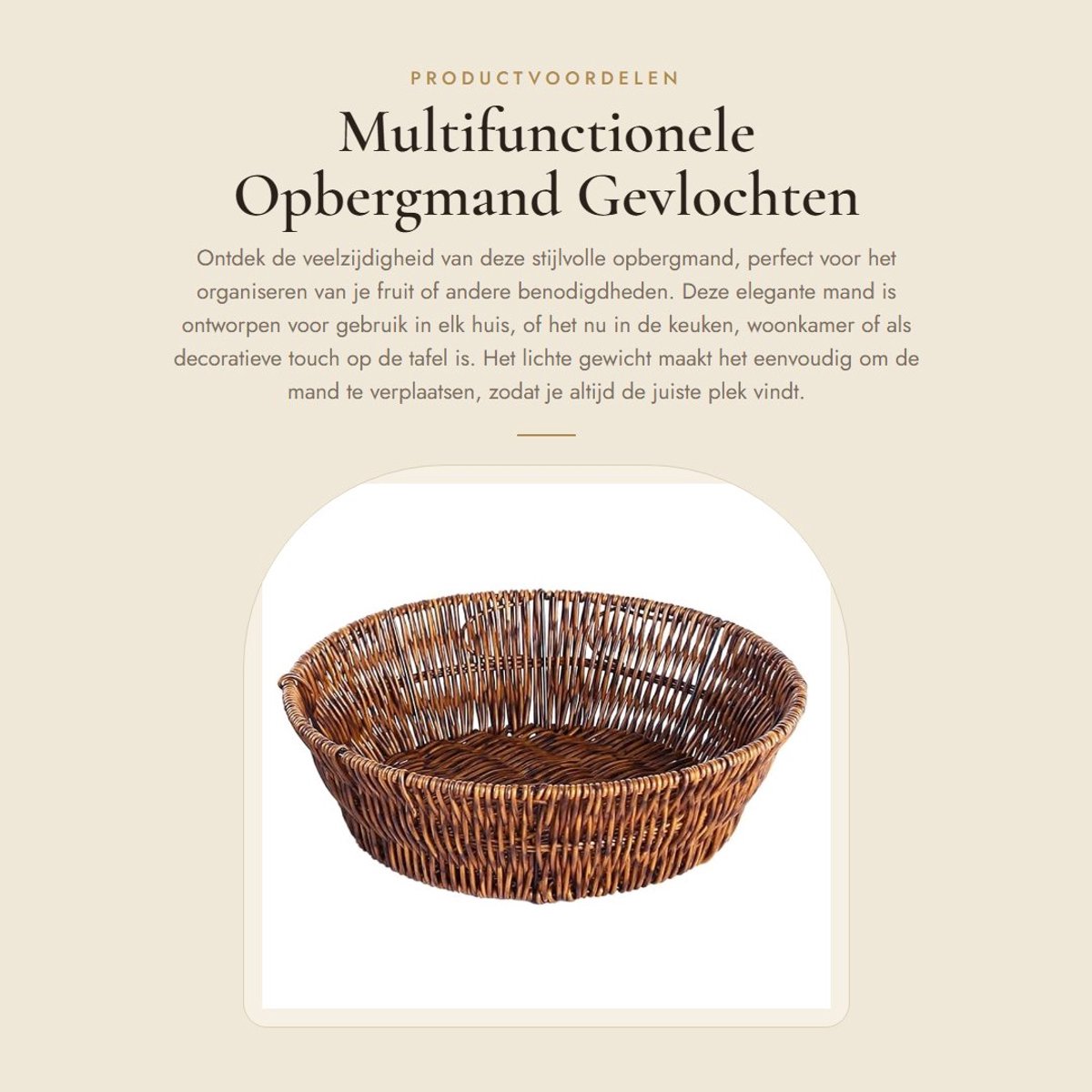 Dailygoods- Opbergmand Lichtgewicht - Rieten Fruitmand - Decoratieve Mand - Tafeldecoratie - Multifunctionele Mand - Groene Mand