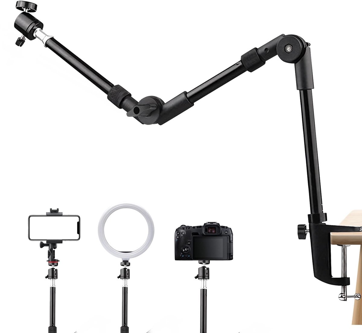Dailygoods - Webcamstandaard met Opvouwbare Zwanenhals 55 cm