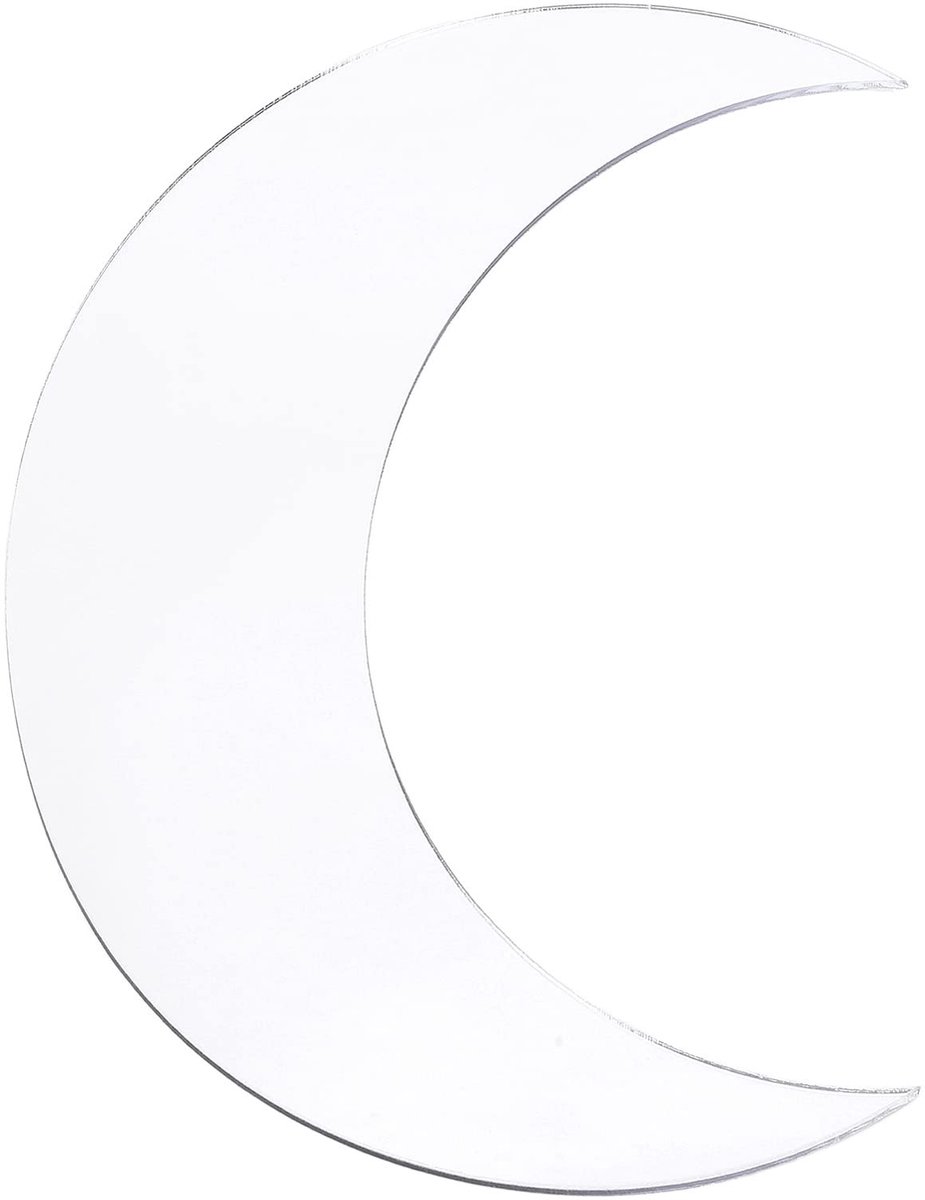 Dailygoods- Muursticker Maanvorm - Zelfklevende Spiegelstickers - Wanddecoratie - Acryl - Lichtgewicht - 34x25,5cm