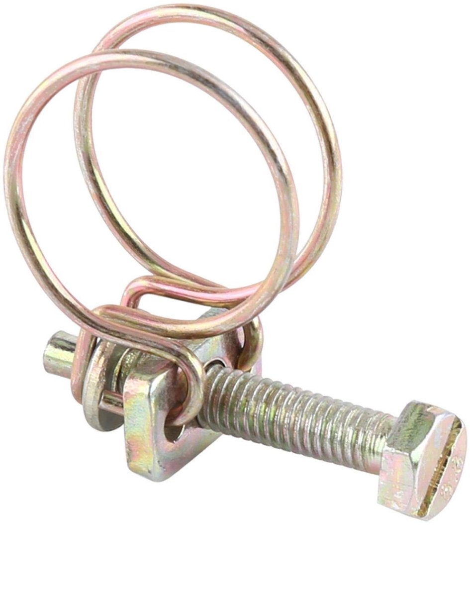 Dailygoods- Slangklemmen 10 Stuks - Verstelbare Dubbele Schroefklemmen - Roestvrij Staal - Zink Gecoat - Glad Voor Slangen - Afmetingen 13-16 mm tot 94-100 mm - Slangklem