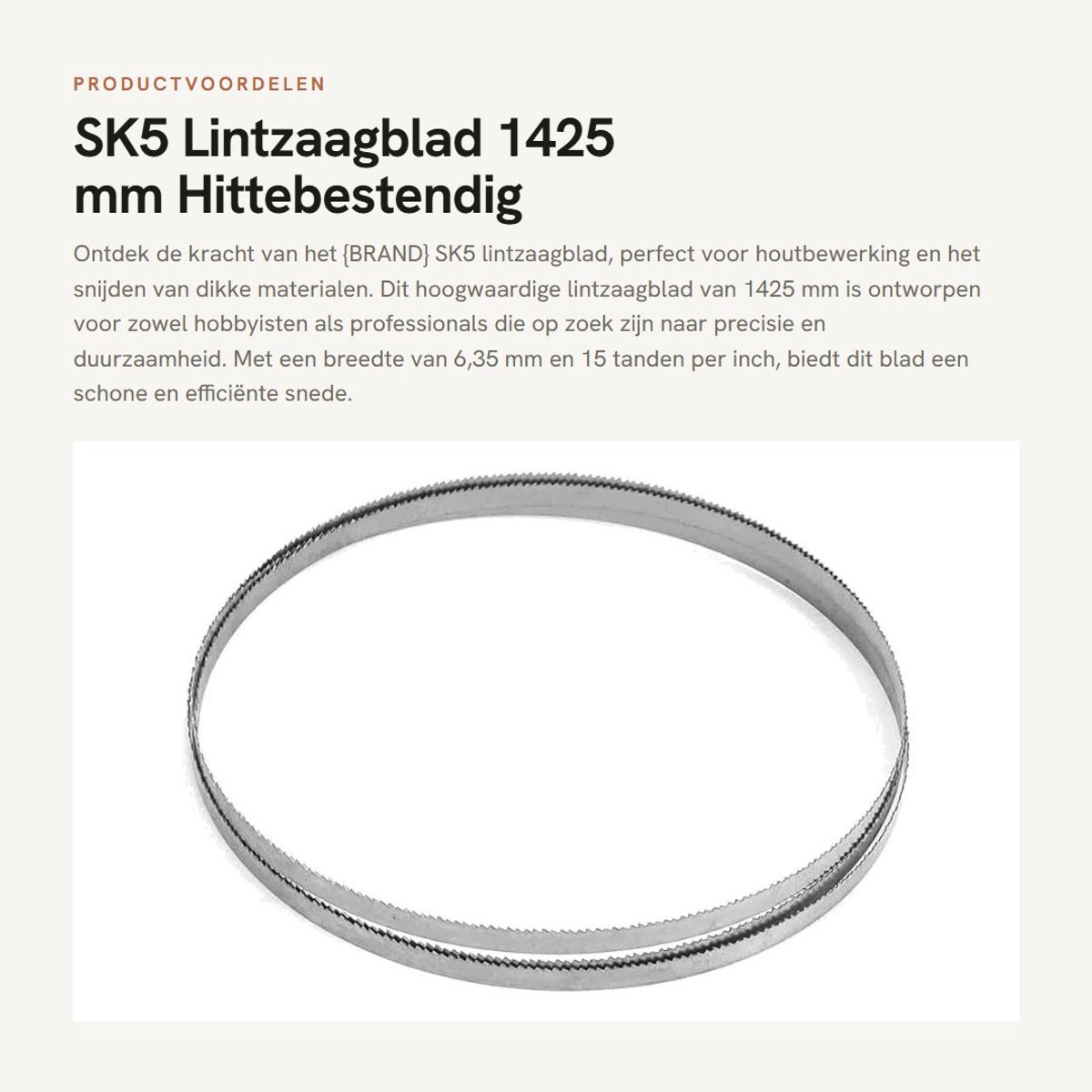 Dailygoods- Lintzaagblad Hittebestendig - SK5 Koolstofverenstaal - 1425 mm - 6,35 mm Breedte - 15 Tanden/inch - Duurzaam Snijgereedschap - Zaagblad