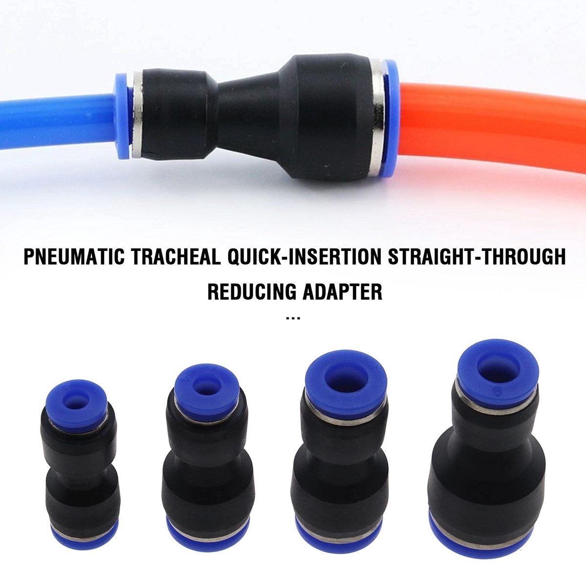 Dailygoods - Pneumatische Drukknoppen - 24 Stuks Adapter - Kunststof - Blauw - Voor Lucht- en Waterleidingen - Snelontgrendeling