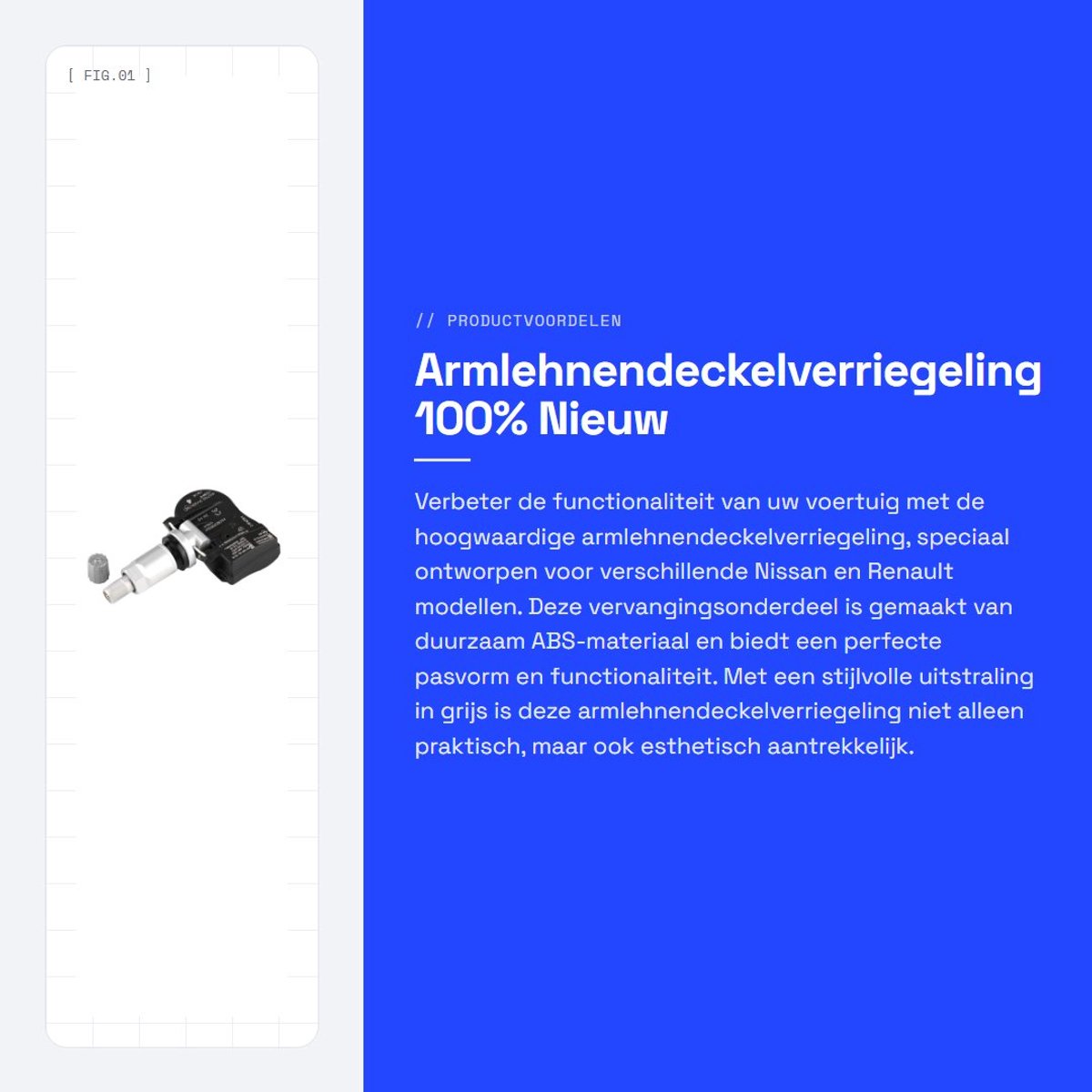 Dailygoods- Armleuningdeksel - Geschikt voor Nissan/Renault - ABS Materiaal - Zwart - 100% Nieuw - Auto Onderdelen - Armsteun