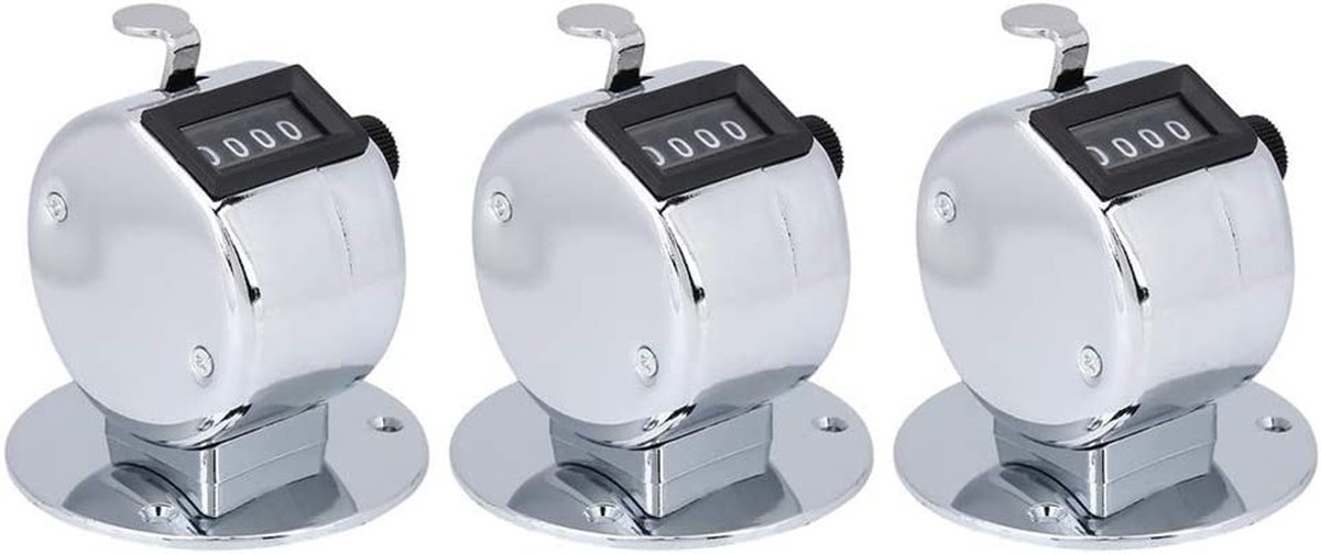 Dailygoods- Handteller 4-cijferig - Handteller klikker - Tally Clicker - Metalen behuizing - Draagbaar - Nauwkeurige telling - Teller