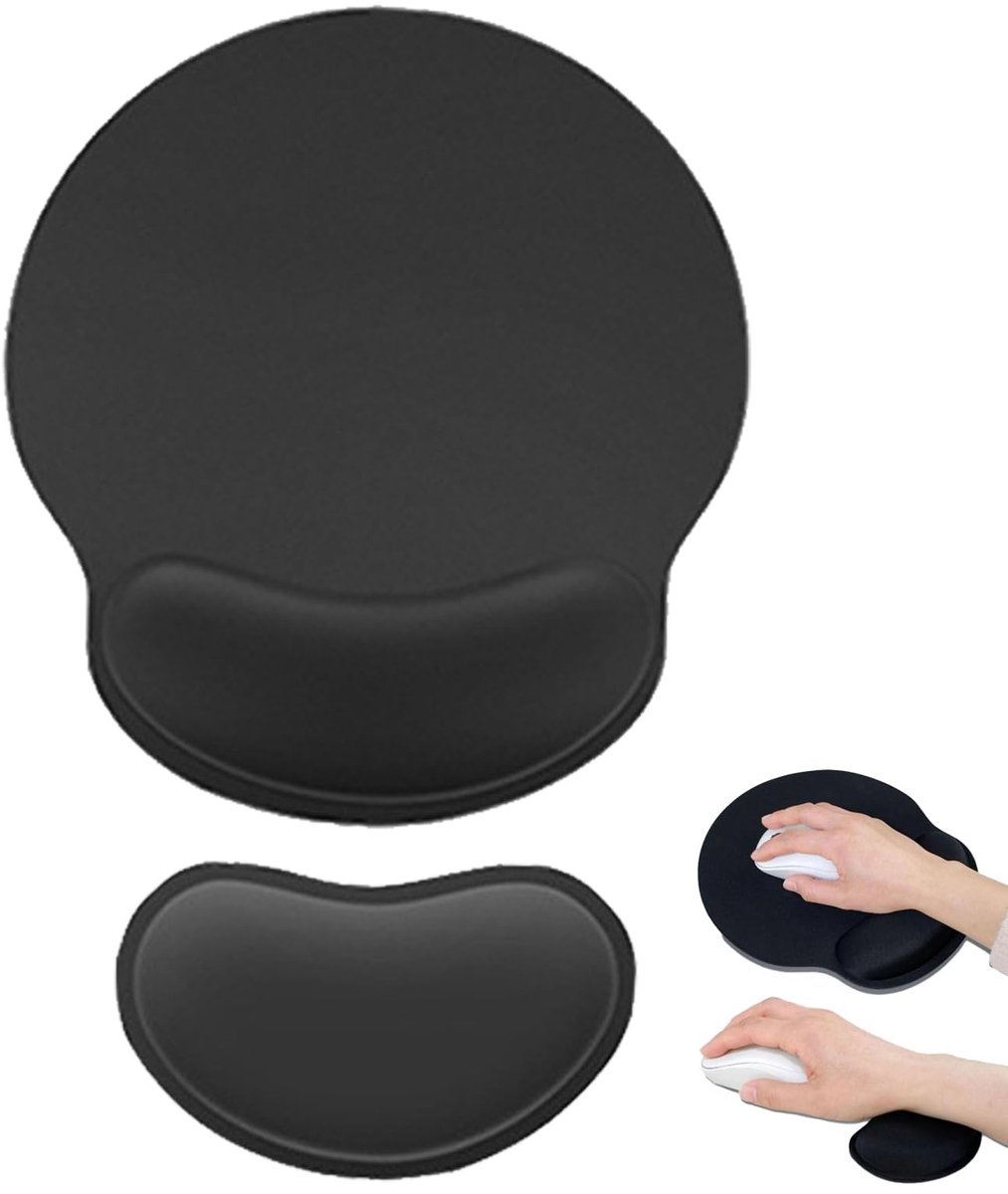 Dailygoods- Muismat met Polssteun van Traagschuim - Ergonomisch - Zwart - Pijnverlichting - Ondersteuning - Comfortabel
