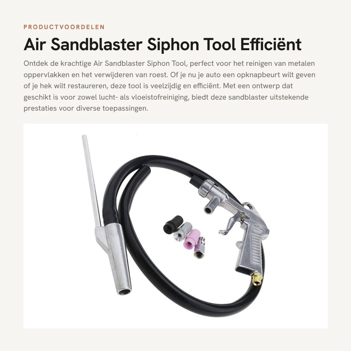 Dailygoods - Air Sandblaster - Siphon Tool - Efficiënt reinigen - 34.5 x 27.2 x 3.7 cm - Geschikt voor metaal - Voor auto en tuin