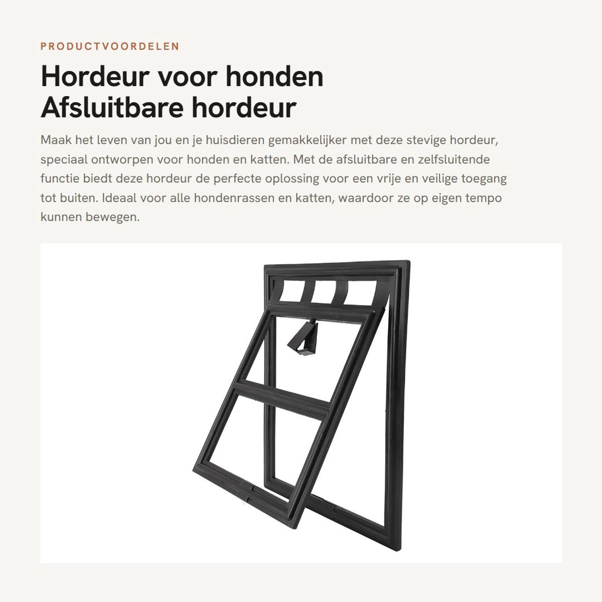 Dailygoods- Hordeur Afsluitbaar - Hordeur voor Honden/Katten - Hordeur met Vergrendelingsfunctie - Huisdier Schermdeur - Eenvoudige Installatie - Stevig en Duurzaam - Huisdierdeur
