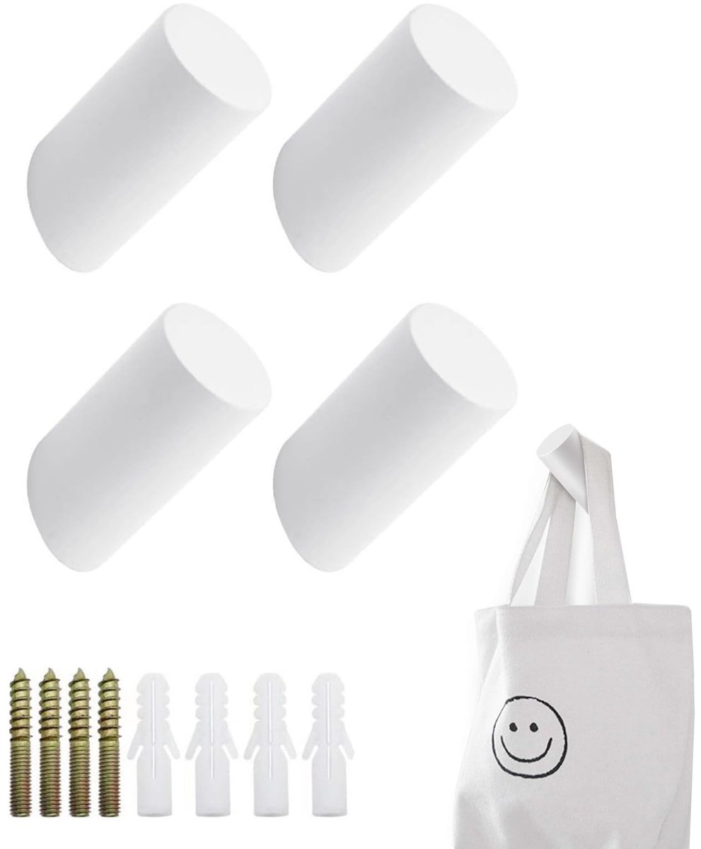 Dailygoods - Wandhaken - Wandmontage - Eenvoudig te installeren - Witte kleur - Voor ophangen van kleding - Voor slaapkamer en badkamer